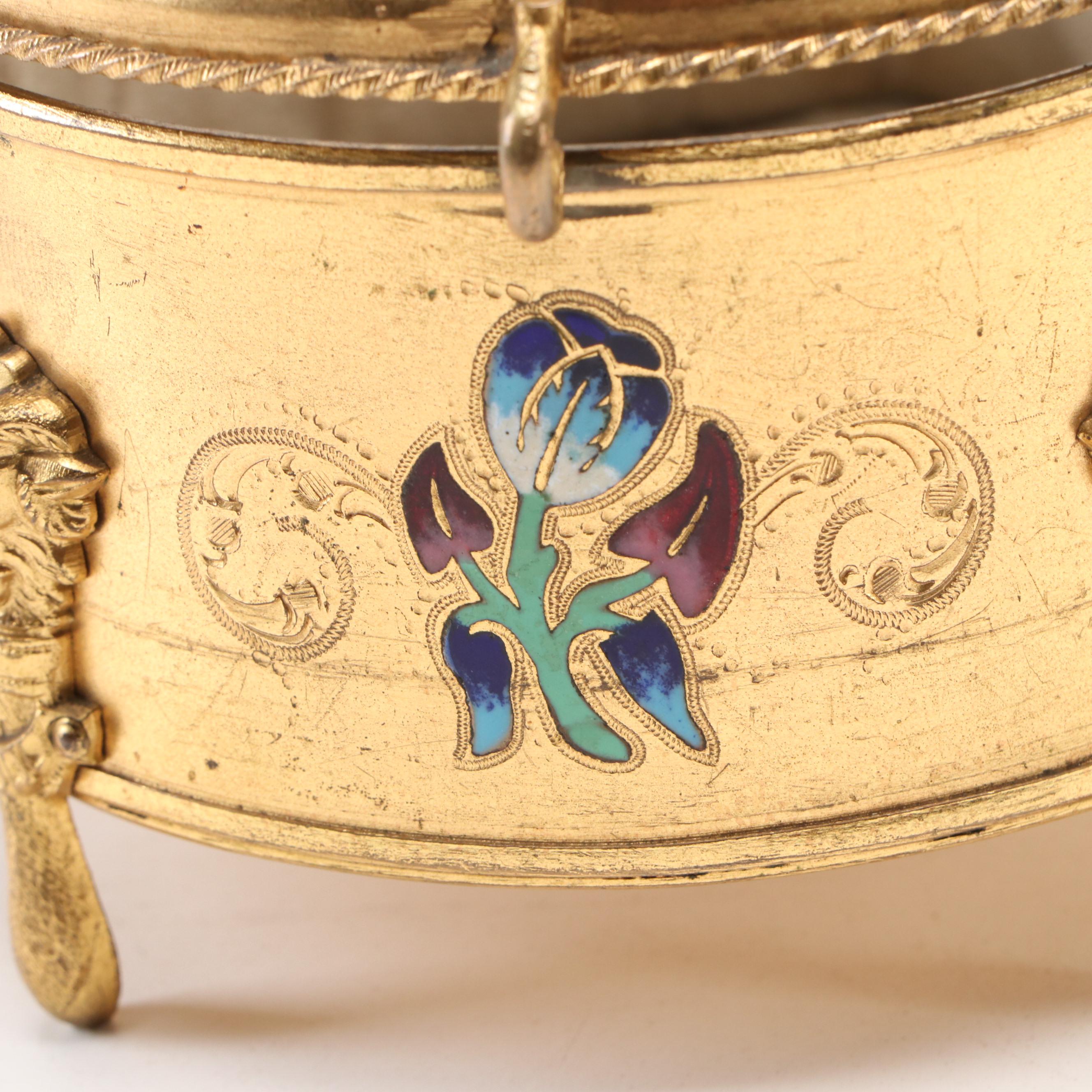 Gilt Bronze and Enamel Jewelry Display Case, Late 19th/Early 20th Century