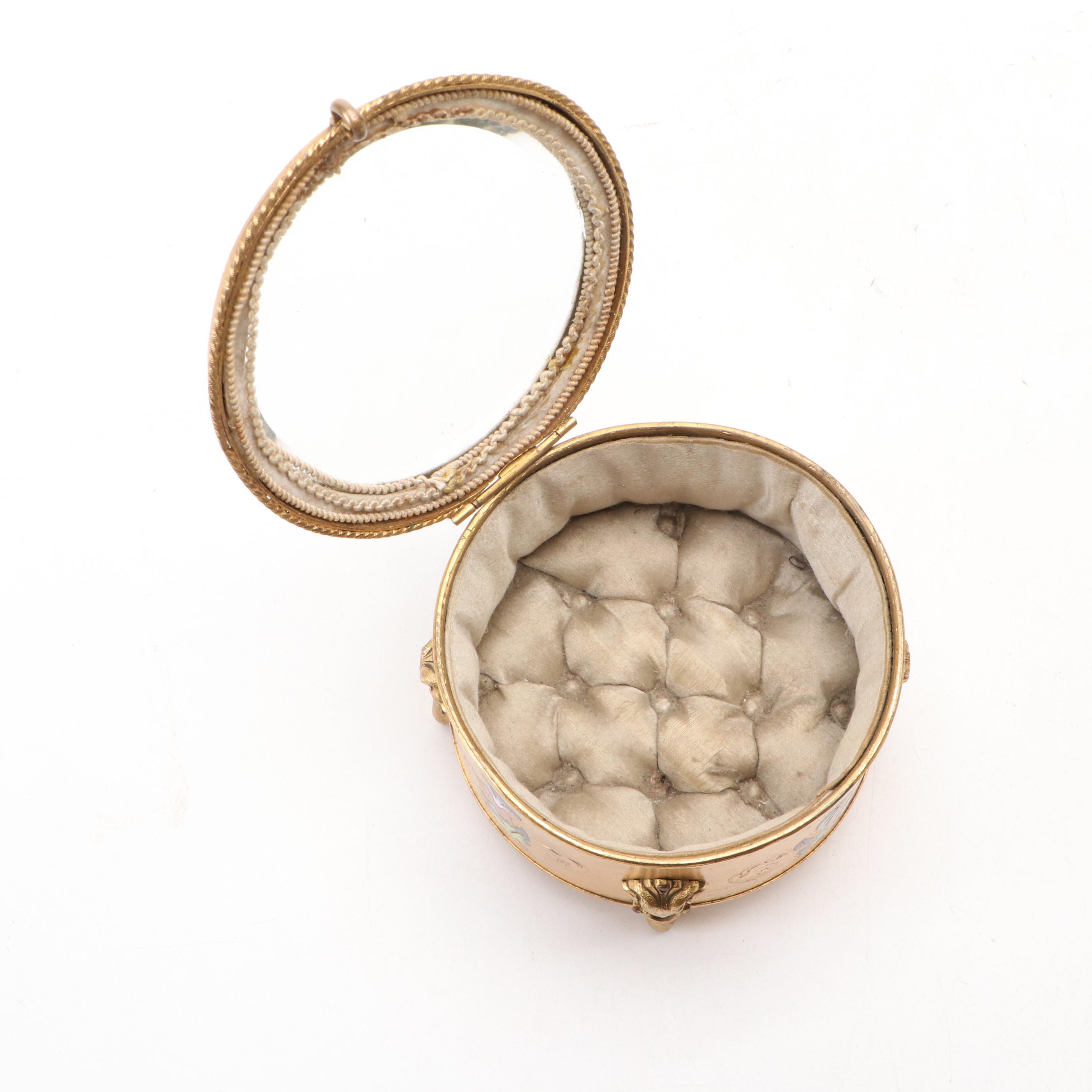 Gilt Bronze and Enamel Jewelry Display Case, Late 19th/Early 20th Century