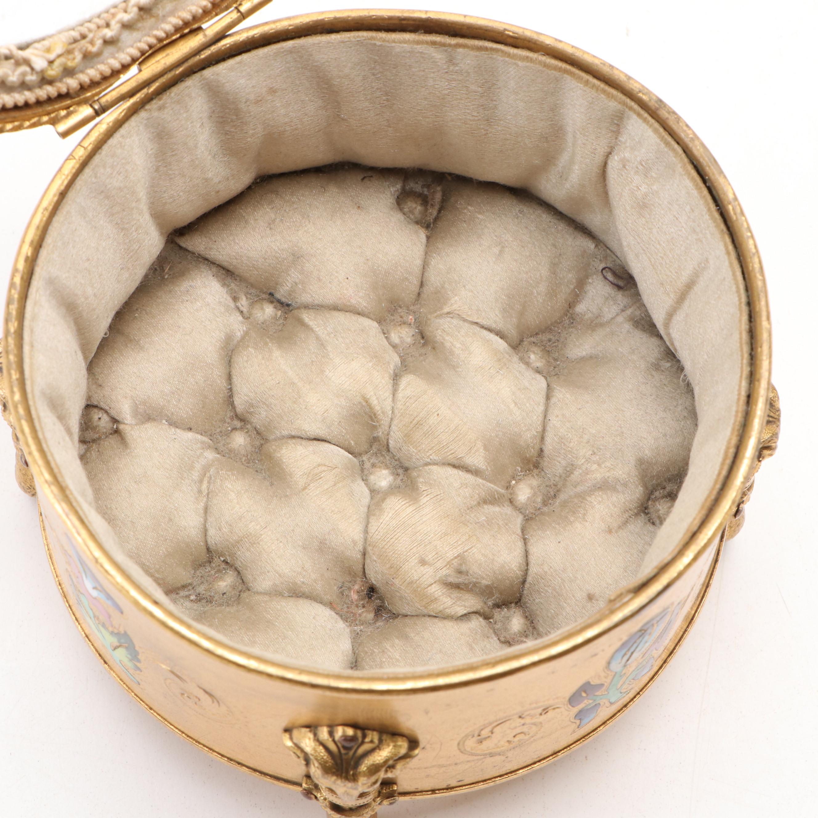 Gilt Bronze and Enamel Jewelry Display Case, Late 19th/Early 20th Century