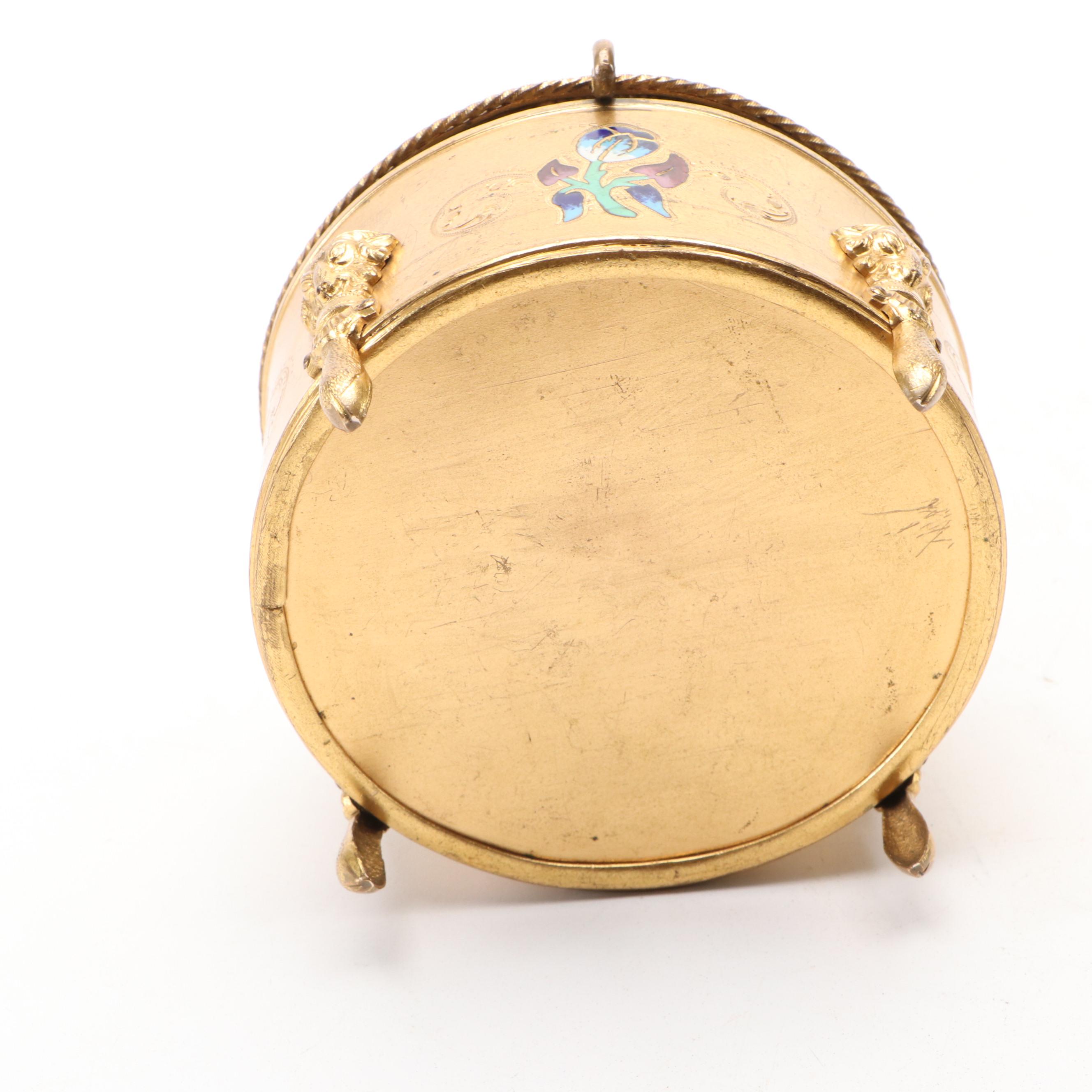 Gilt Bronze and Enamel Jewelry Display Case, Late 19th/Early 20th Century