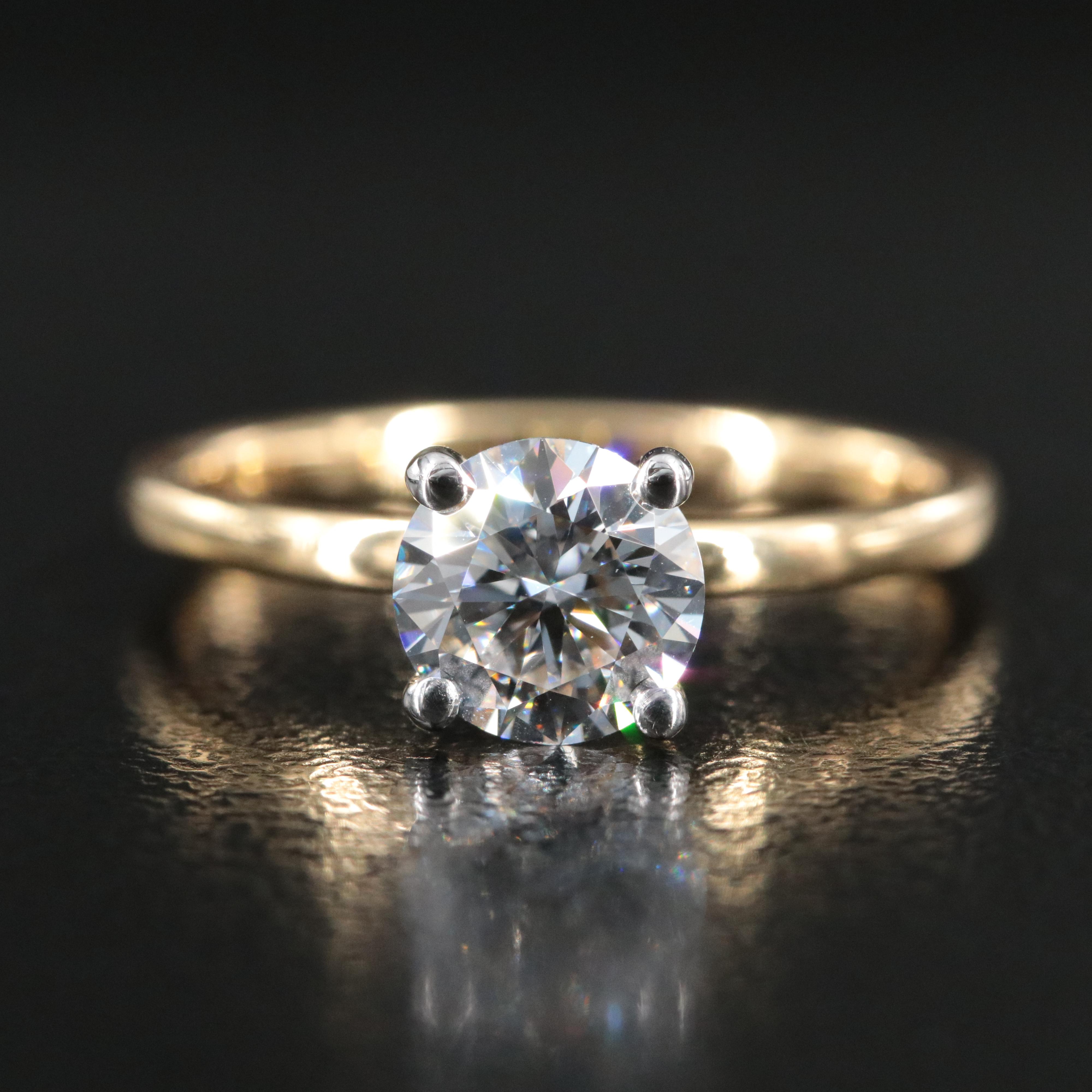 14K 1.01 CT Lab Grown Diamond Solitaire Ring with IGI Report