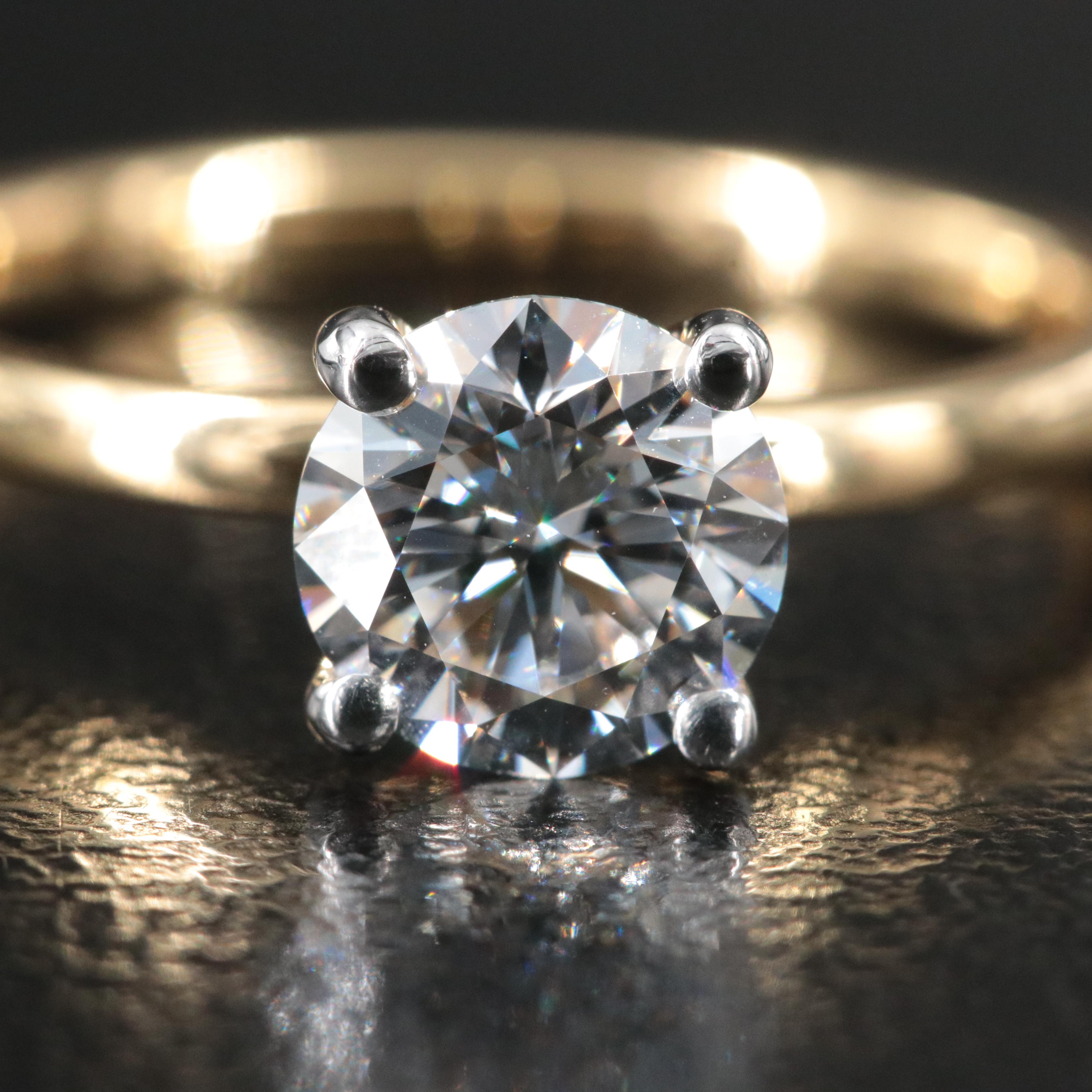 14K 1.01 CT Lab Grown Diamond Solitaire Ring with IGI Report