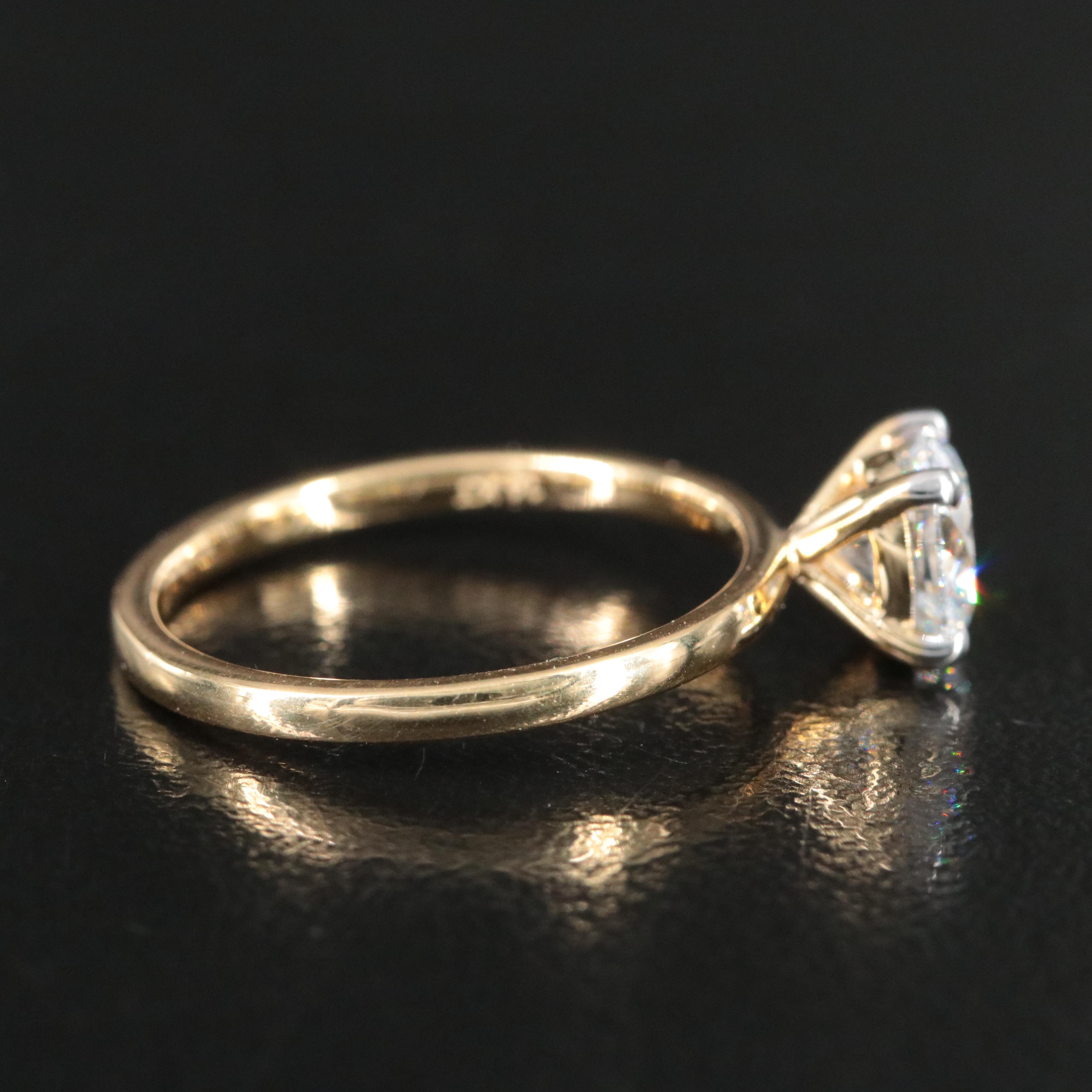 14K 1.01 CT Lab Grown Diamond Solitaire Ring with IGI Report