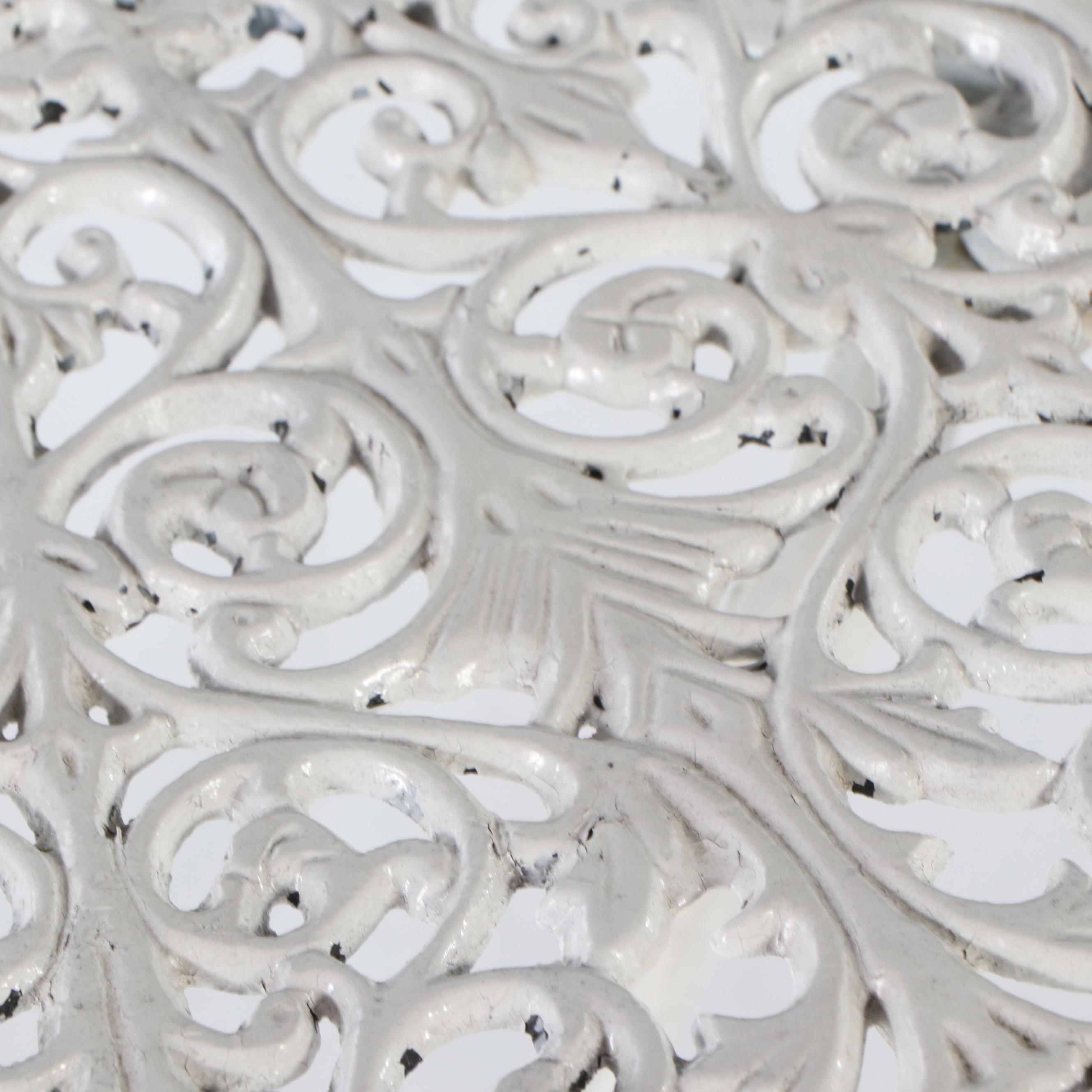 Victorian Style White Painted Cast Iron Patio Bistro Dining Set