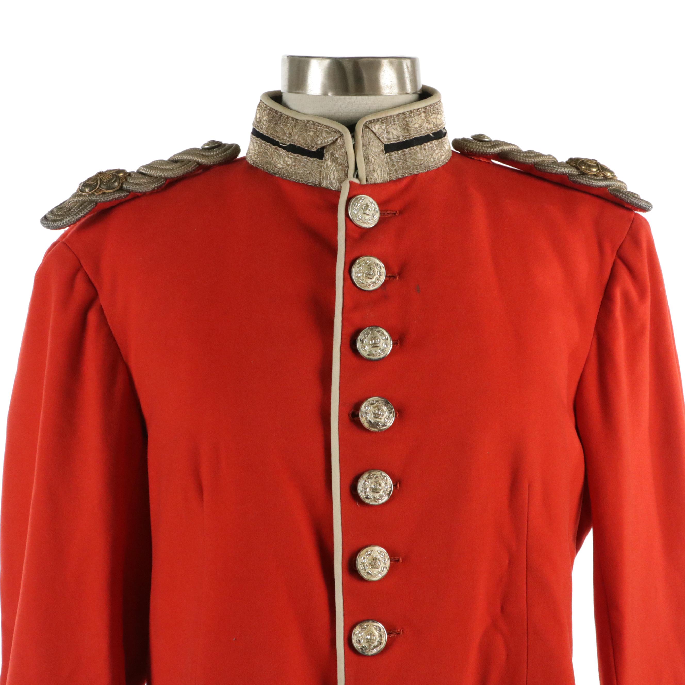British Lord-Lieutenant Uniform Tunic Jacket in Scarlet Wool Melton, 1930s