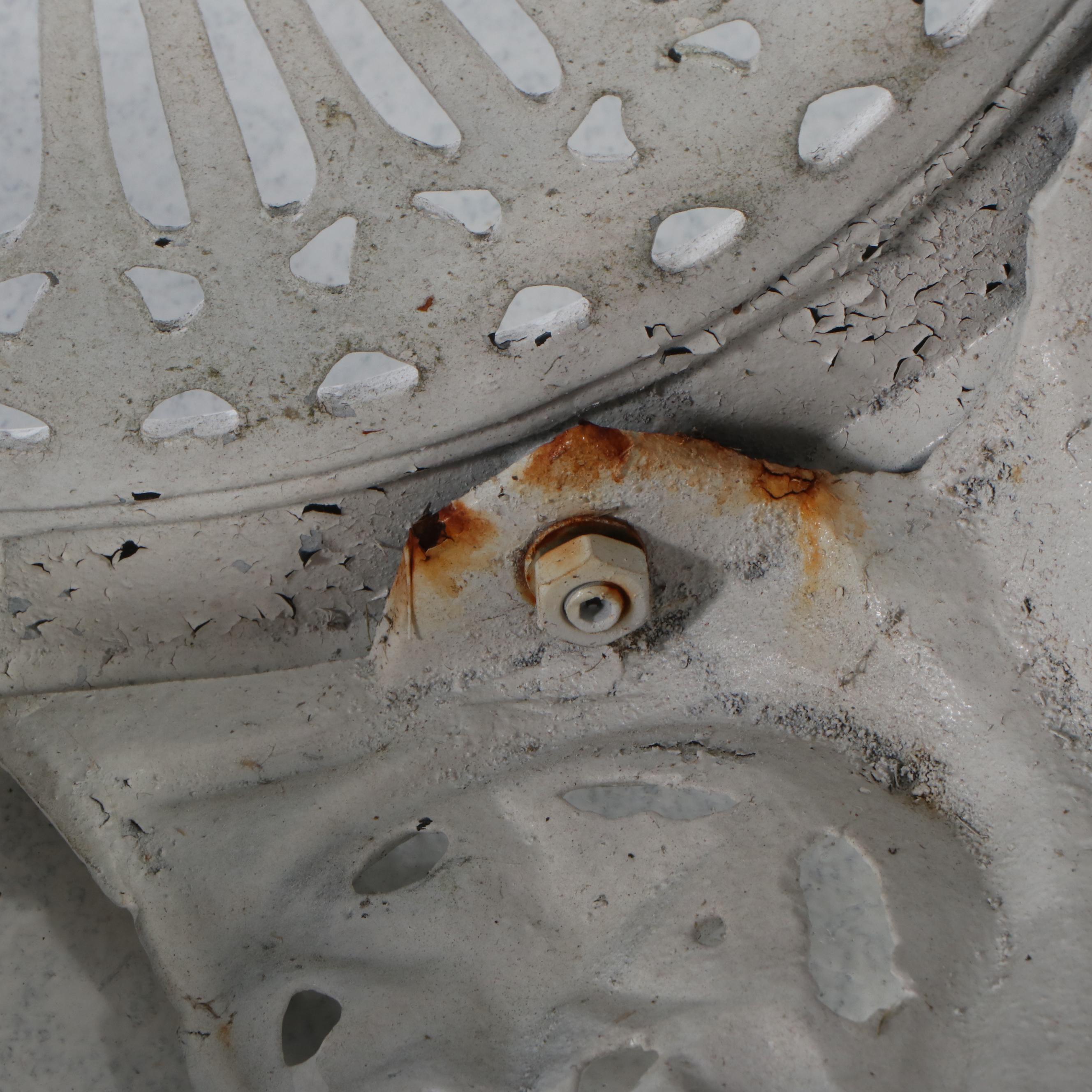 Victorian Style White Painted Cast Iron Patio Bistro Dining Set