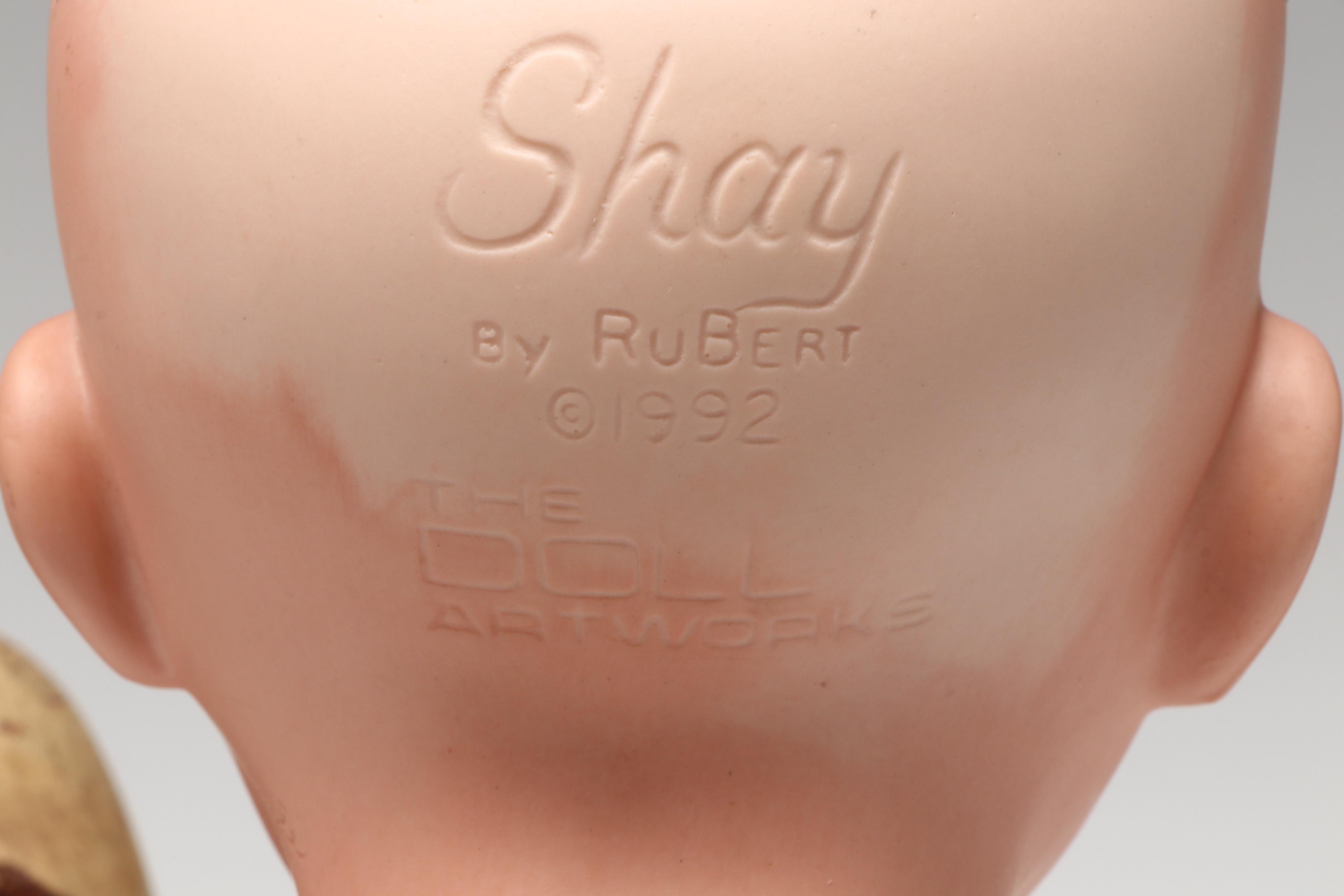 Japanese Polychrome Wood Gosho with Other Heads and All Bisque Googly Eye Doll