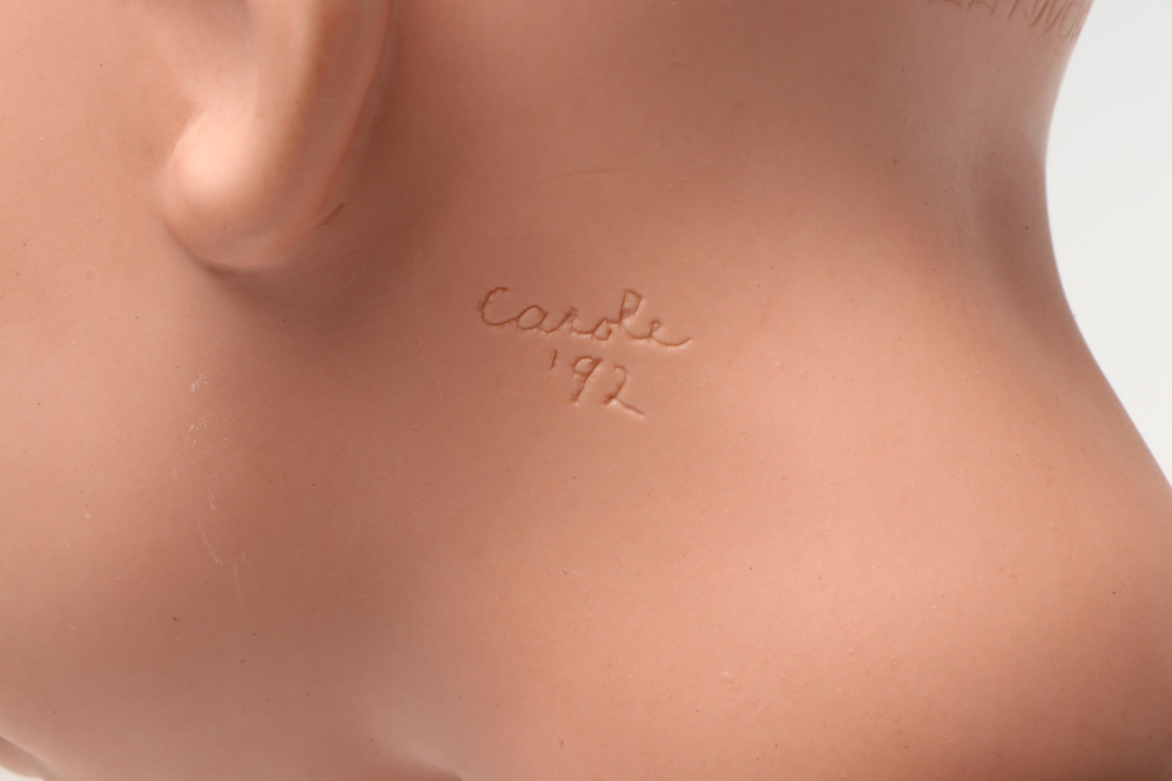 Japanese Polychrome Wood Gosho with Other Heads and All Bisque Googly Eye Doll