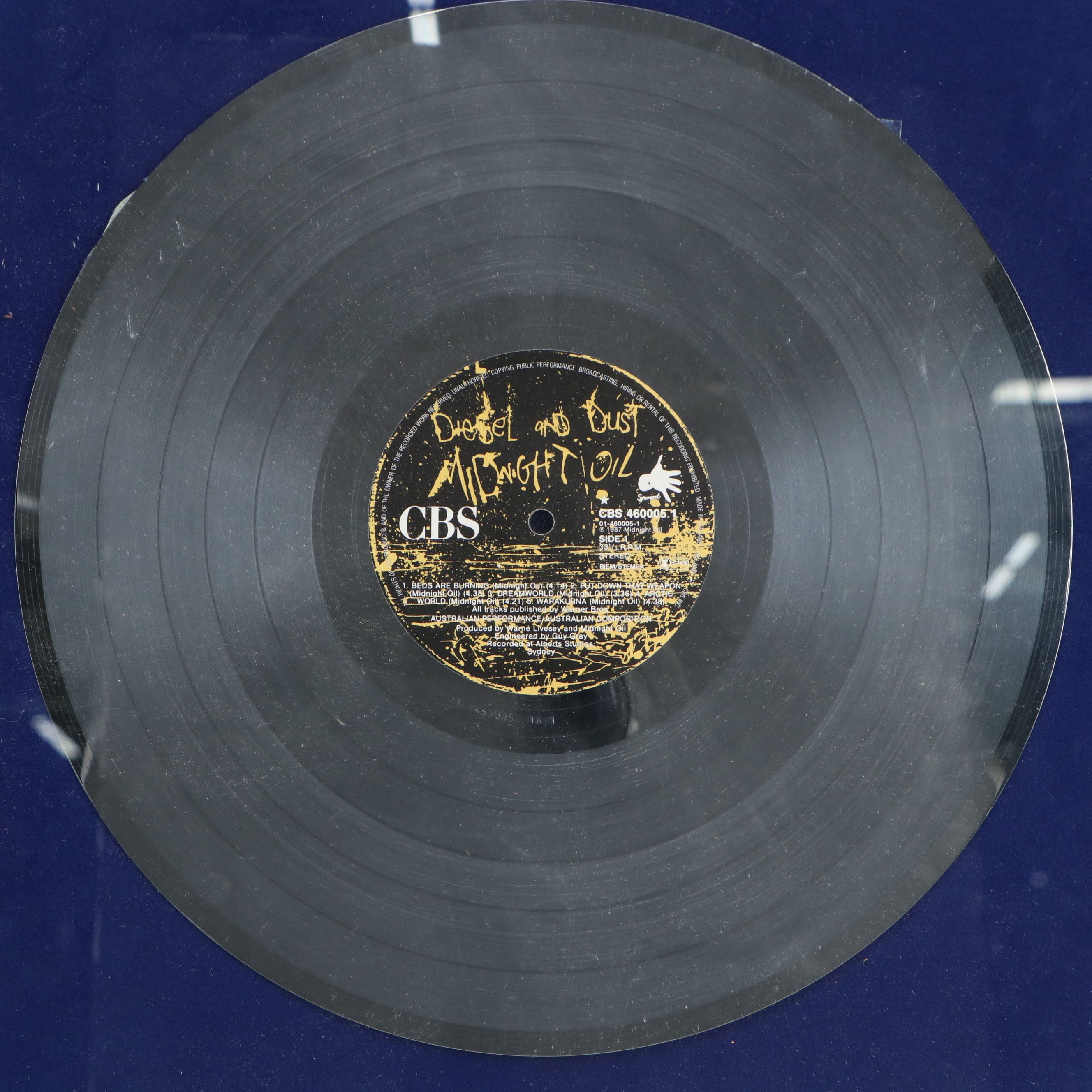 Midnight Oil "Diesel and Dust" Platinum Record Award