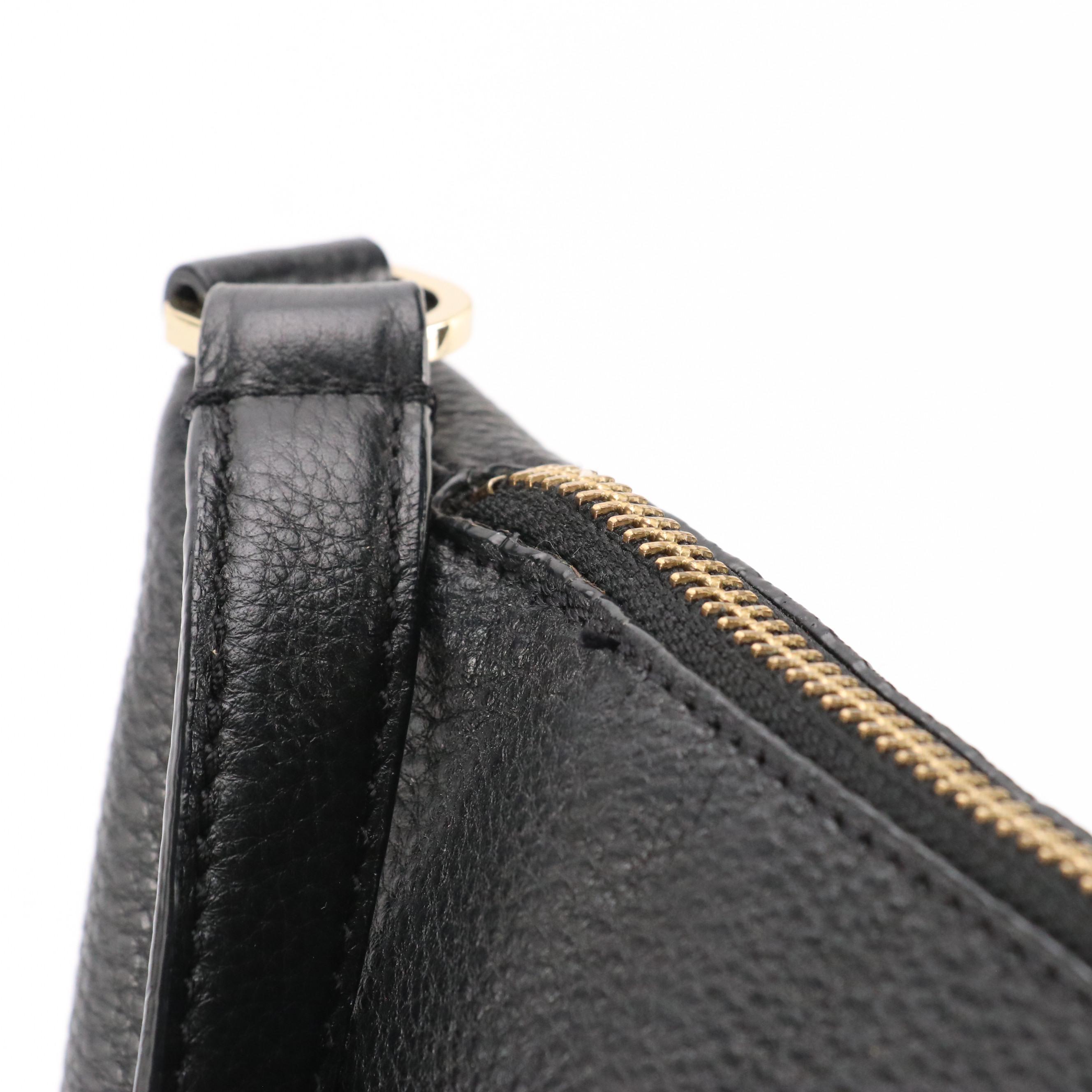 Kate Spade New York Black Grain Leather Zip-Top Shoulder Bag