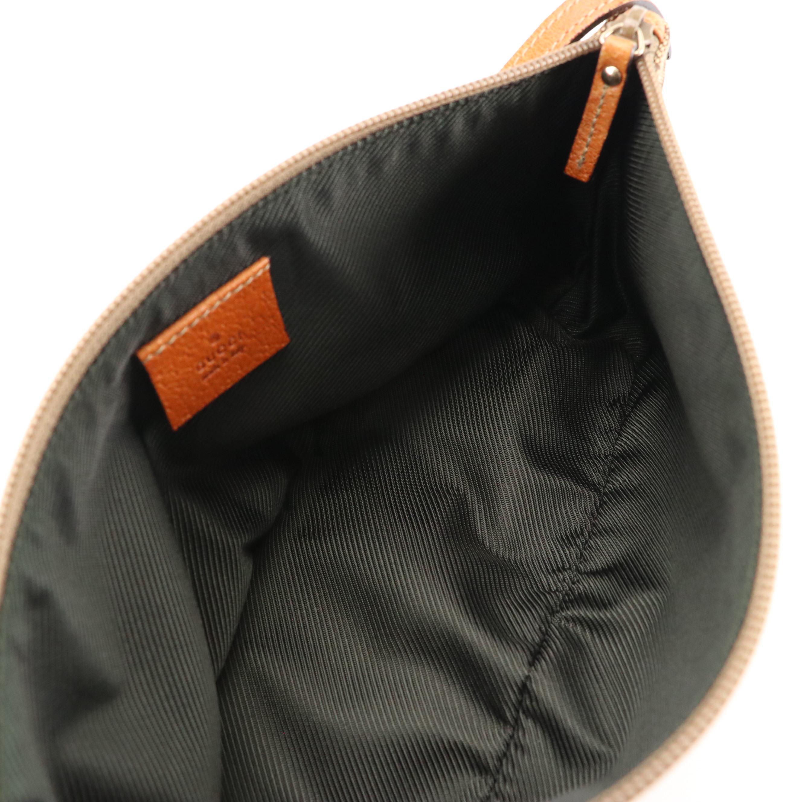 Gucci Boat Pochette in Monogram Canvas and Leather Trim