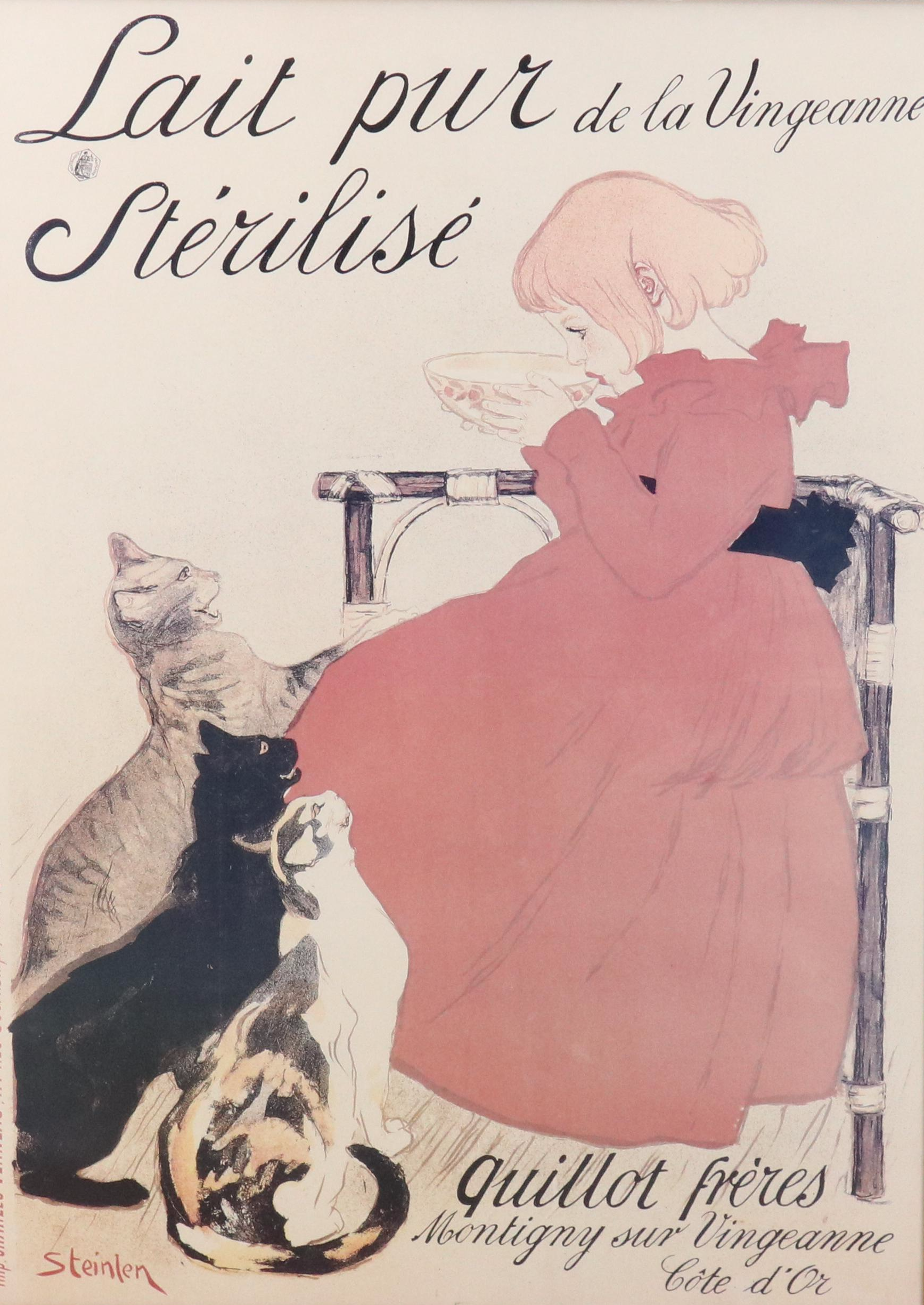 After Théophile Steinlen Offset Lithograph "Lait pur stérilisé de la Vingeanne"