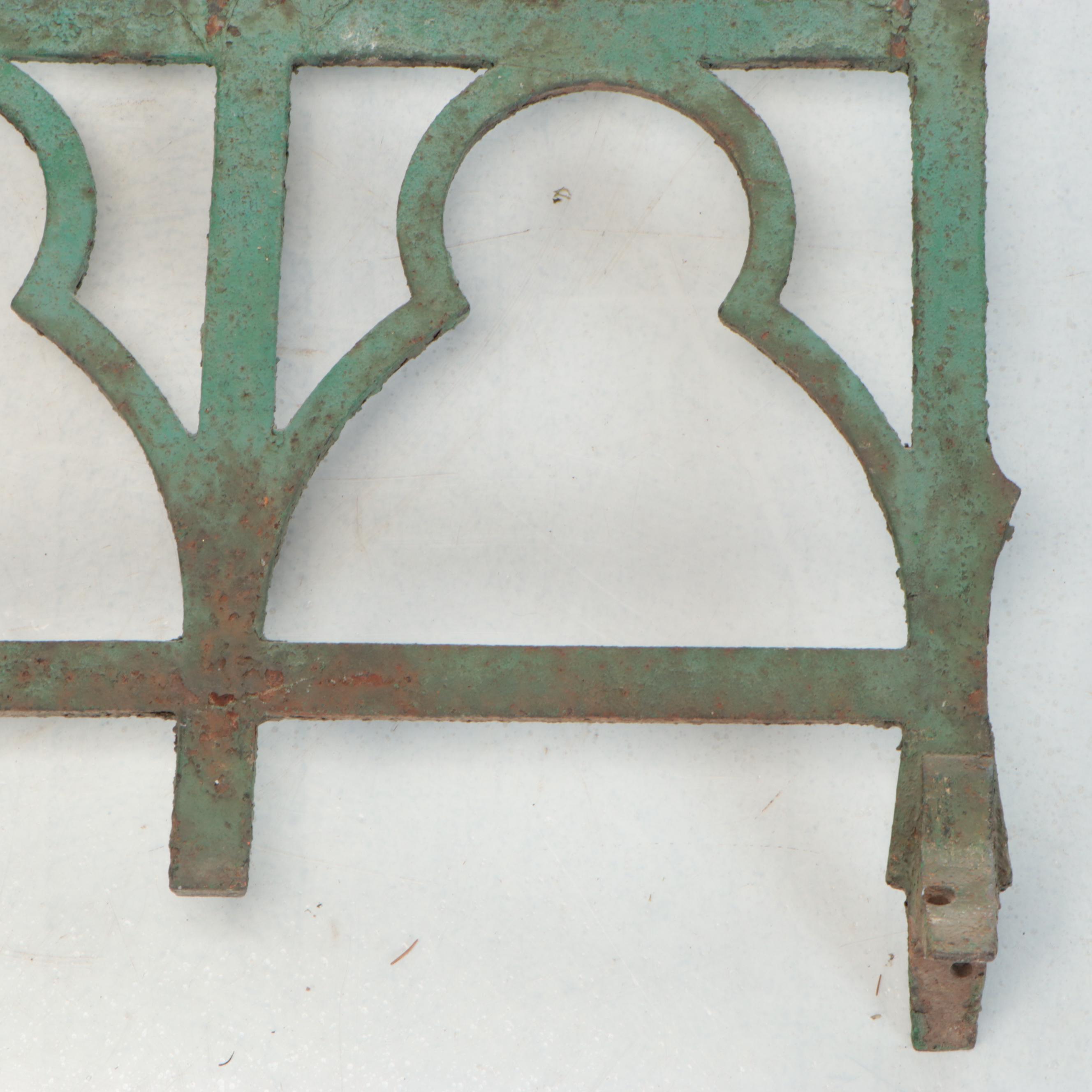 Architectural Salvage Cast Iron Trellis Work and Fence Topper Segments