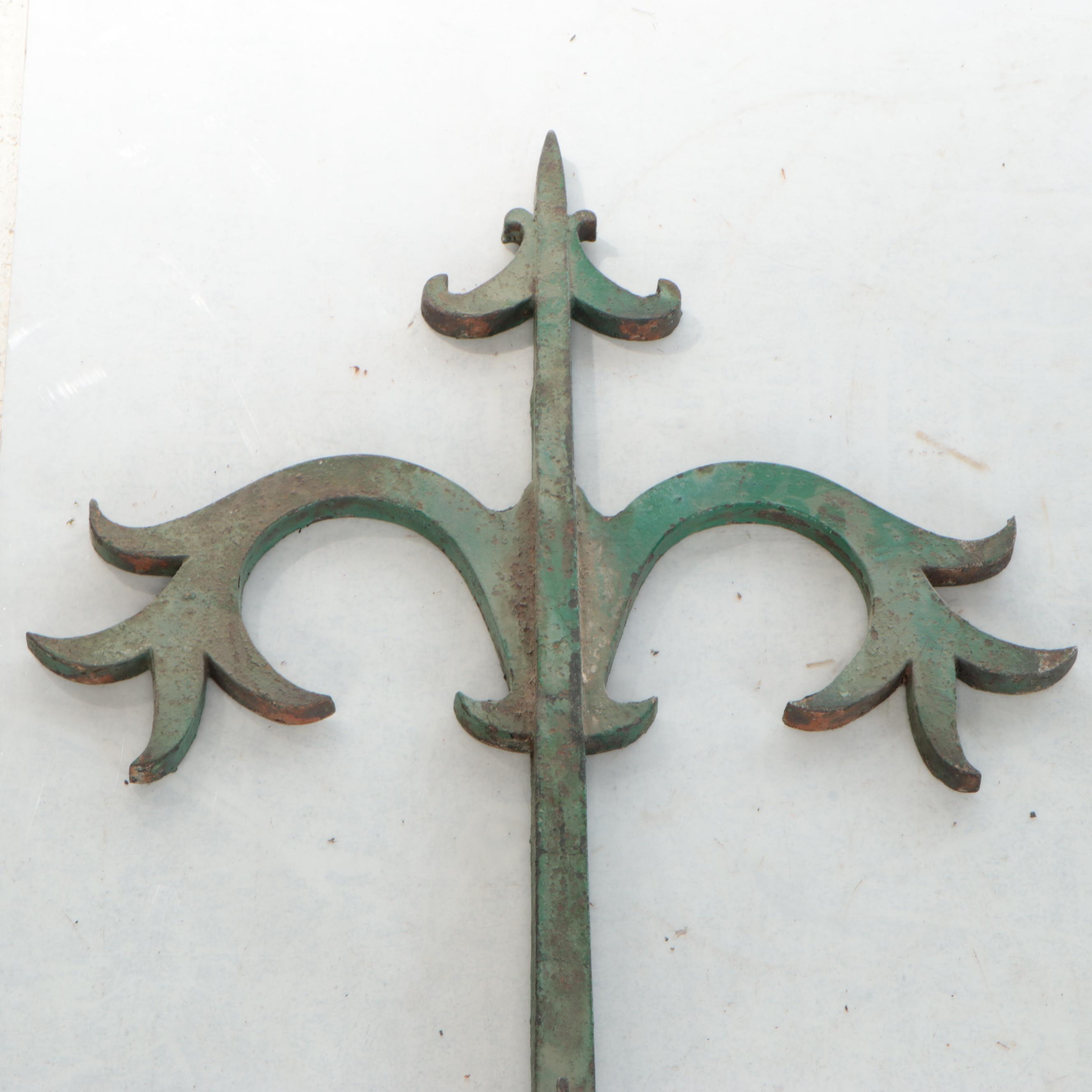 Architectural Salvage Cast Iron Trellis Work and Fence Topper Segments