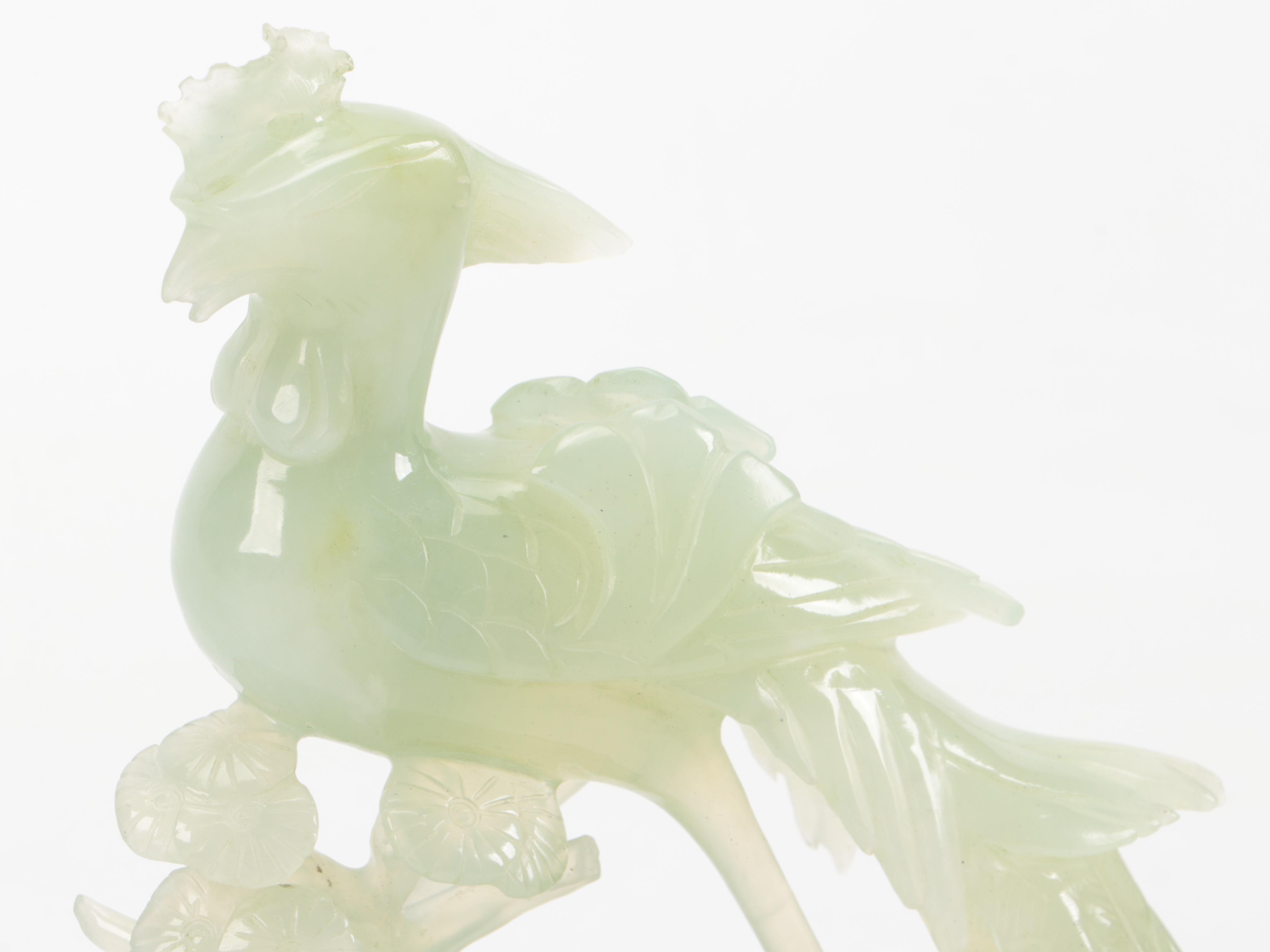 Chinese Carved Serpentine Peacock