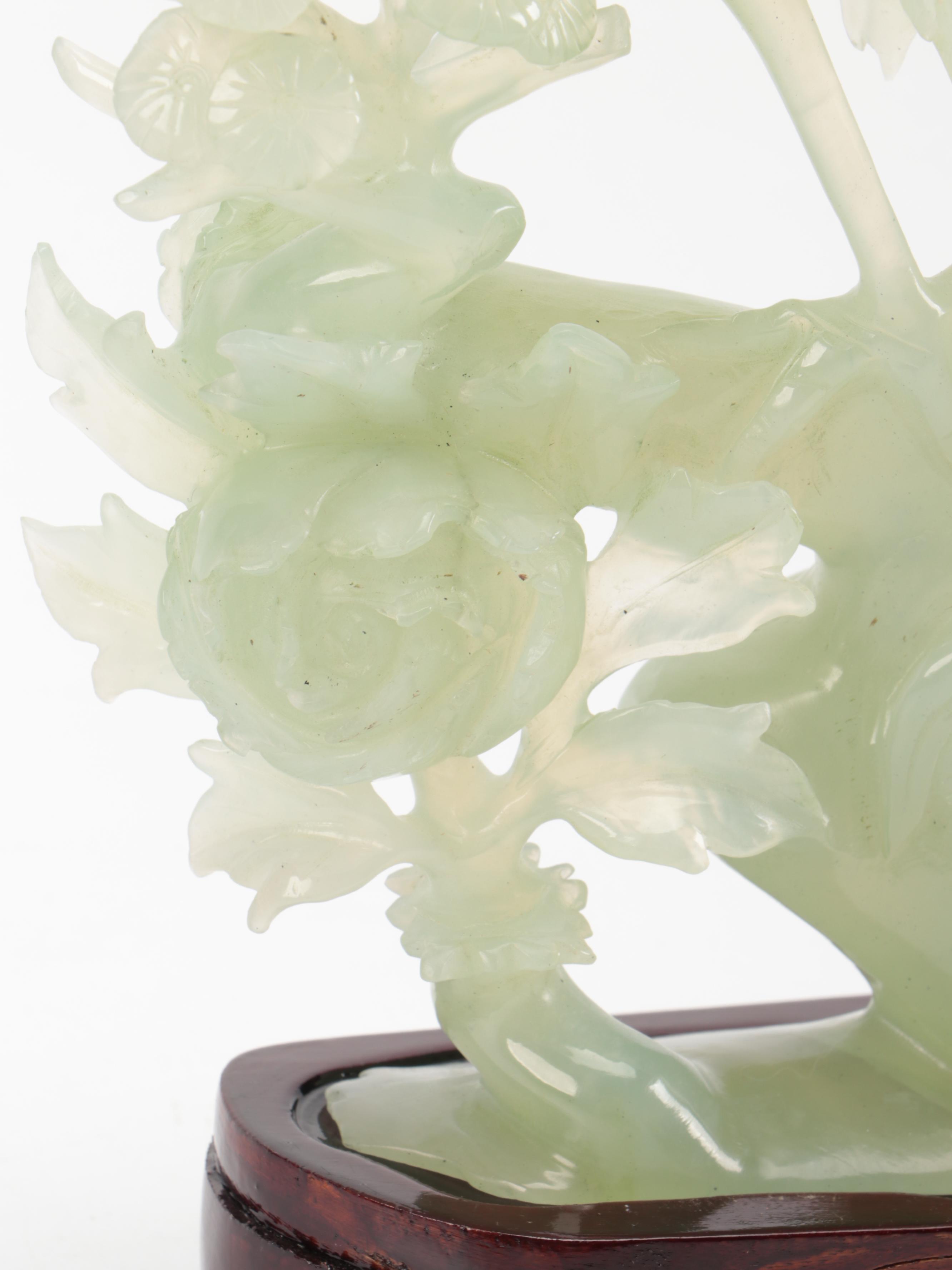 Chinese Carved Serpentine Peacock