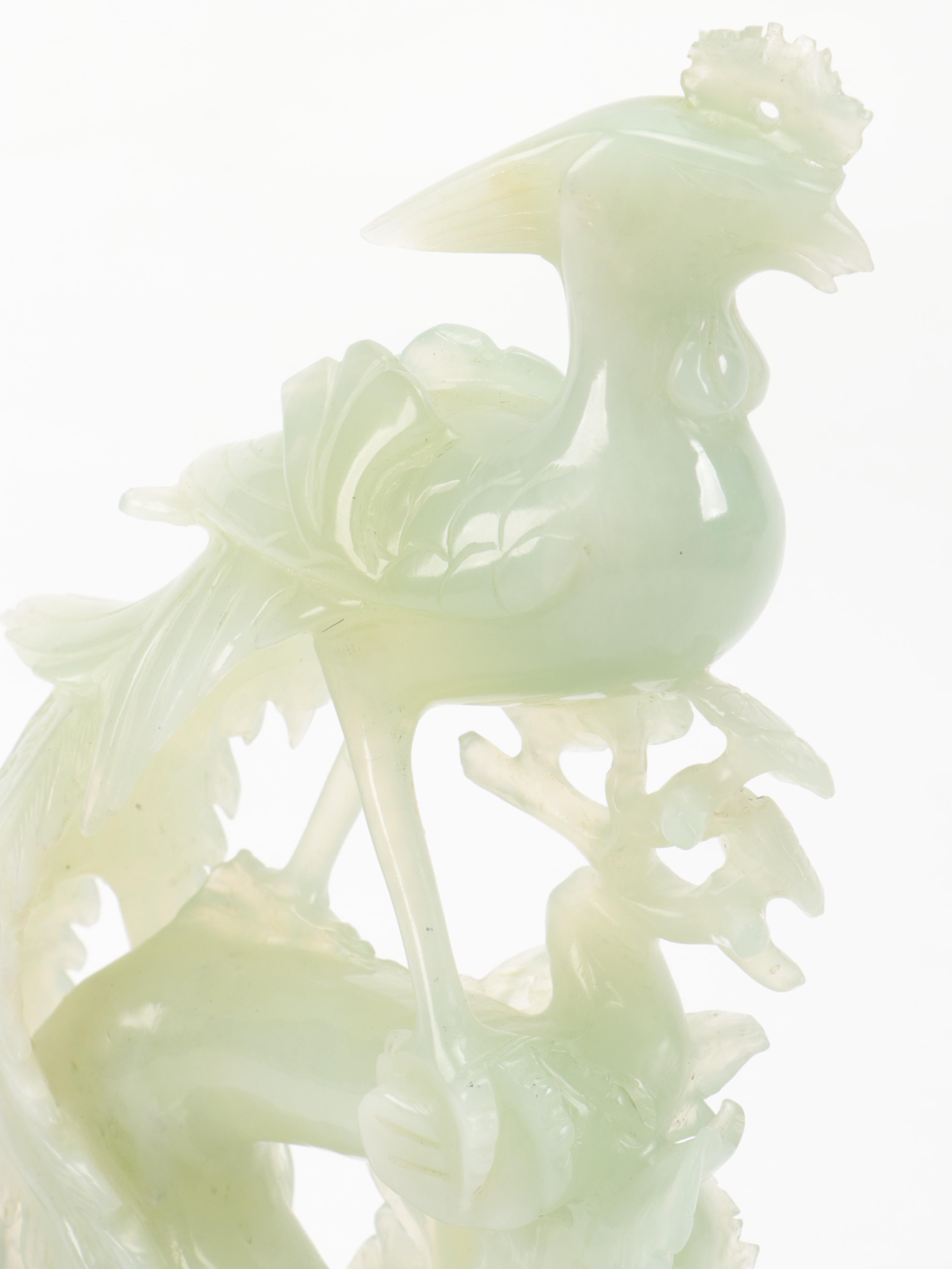 Chinese Carved Serpentine Peacock