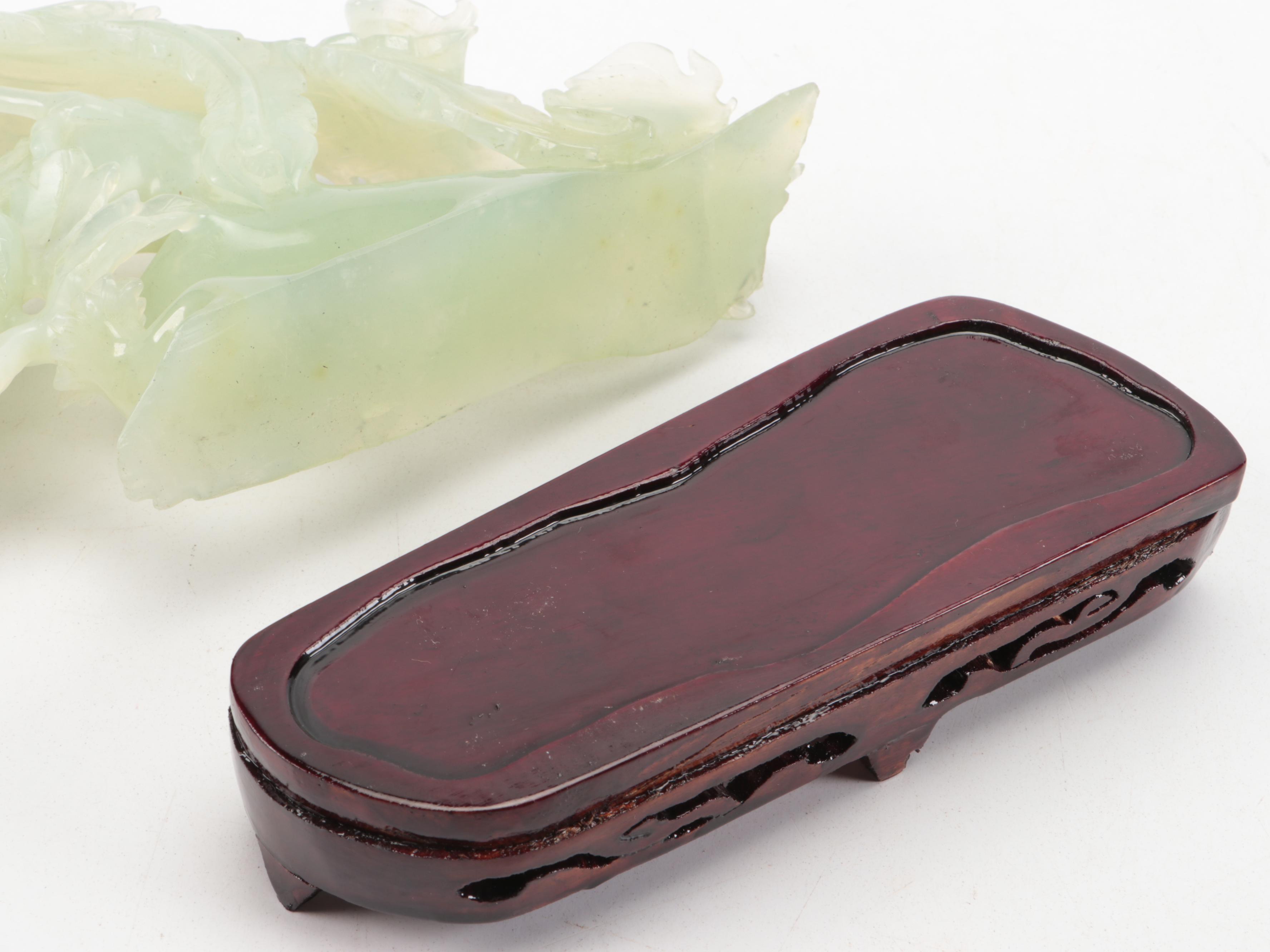 Chinese Carved Serpentine Peacock