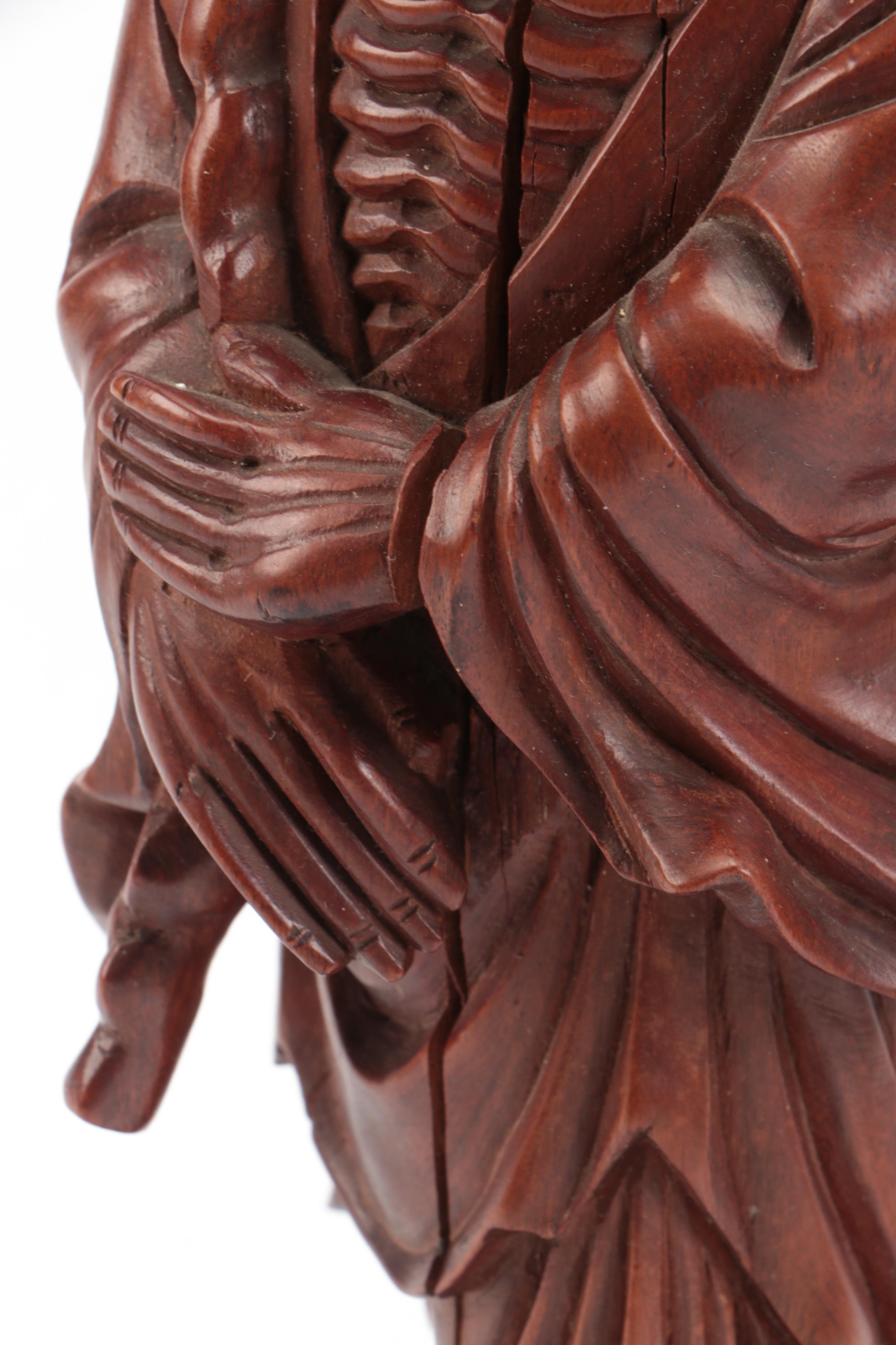 Chinese Carved Immortal Figure with Hindu Devi Goddess and Calcite Snuff Bottle