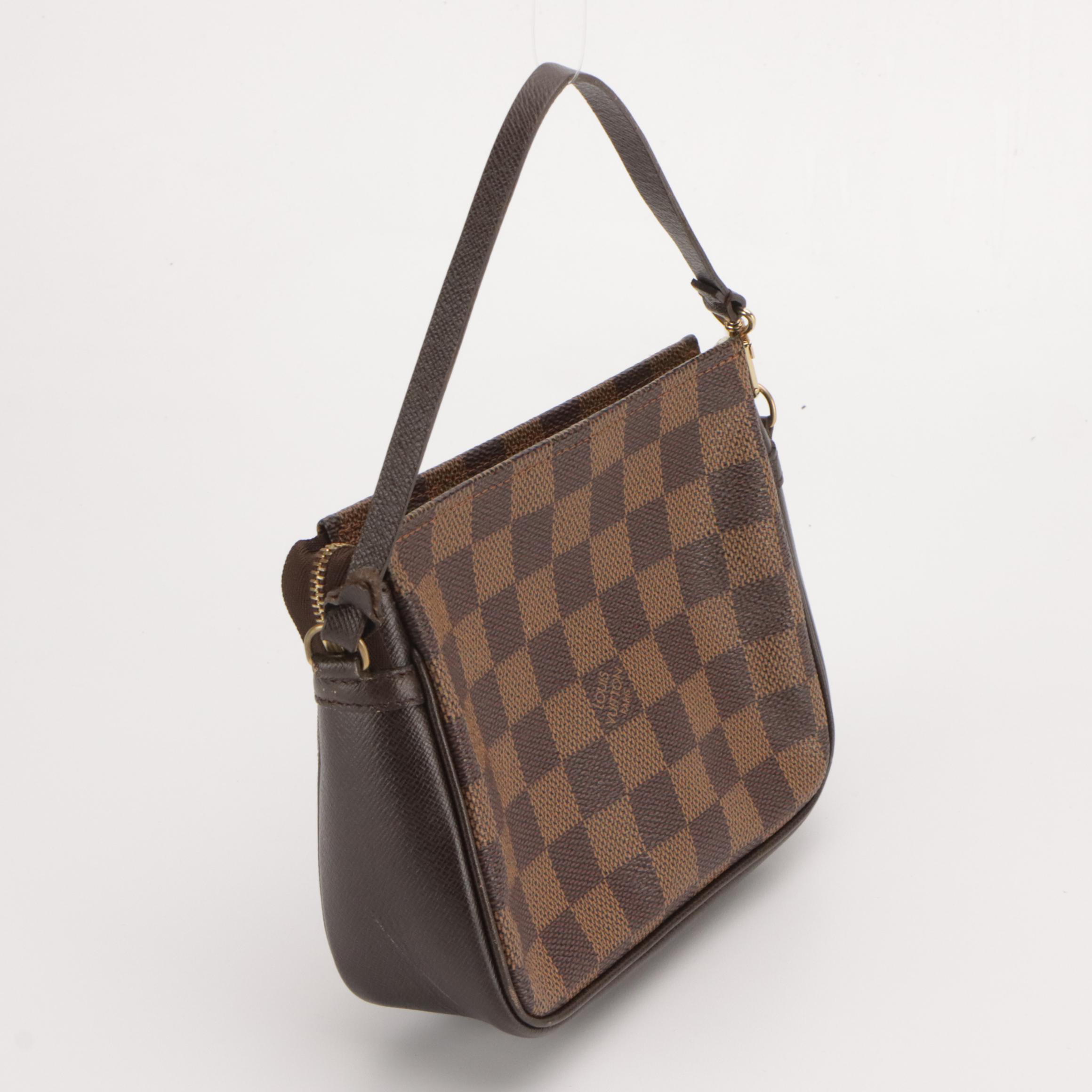 Louis Vuitton Trousse Accessories Pochette Bag in Damier Ebene Canvas