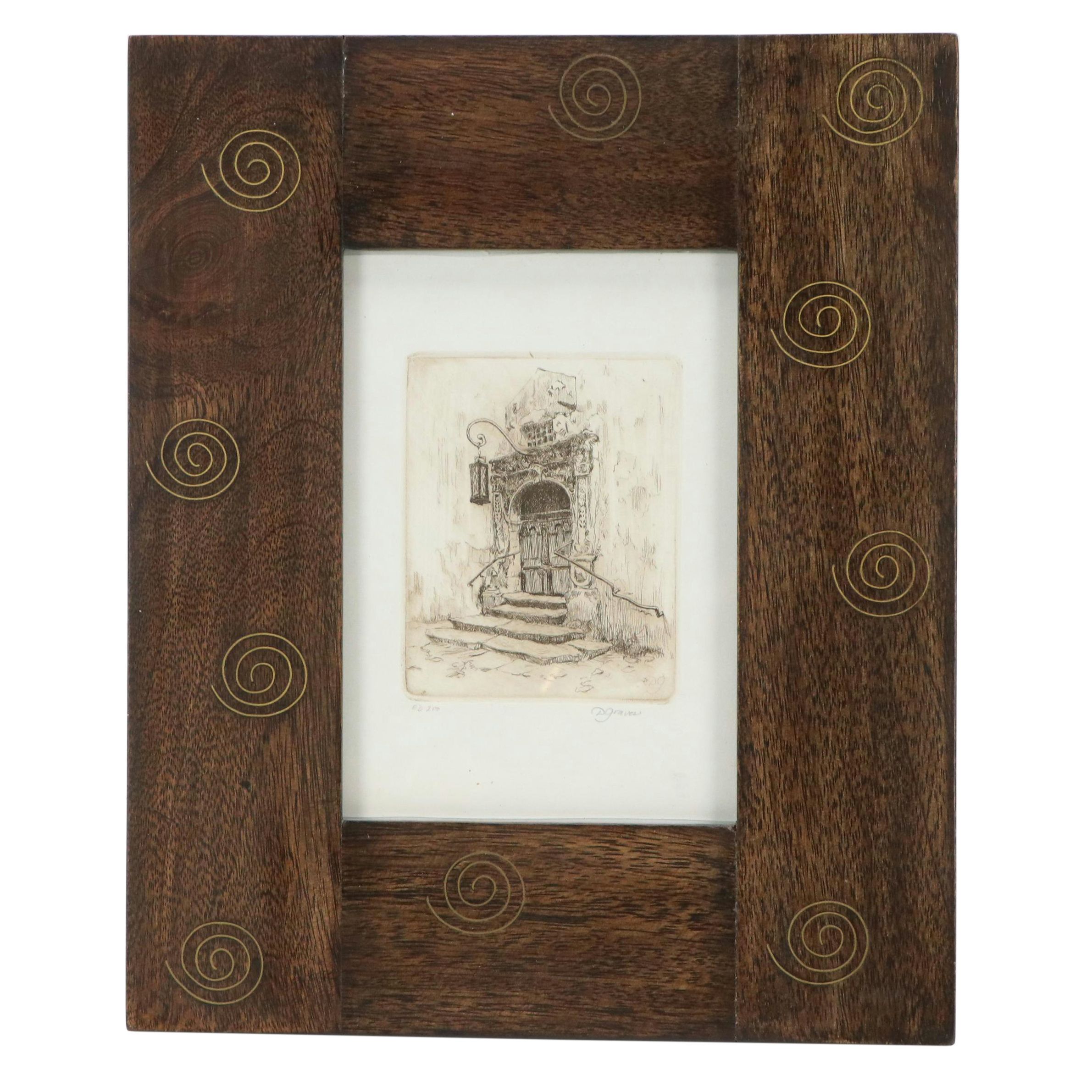 Daniel Graves Etching "Door," 1982