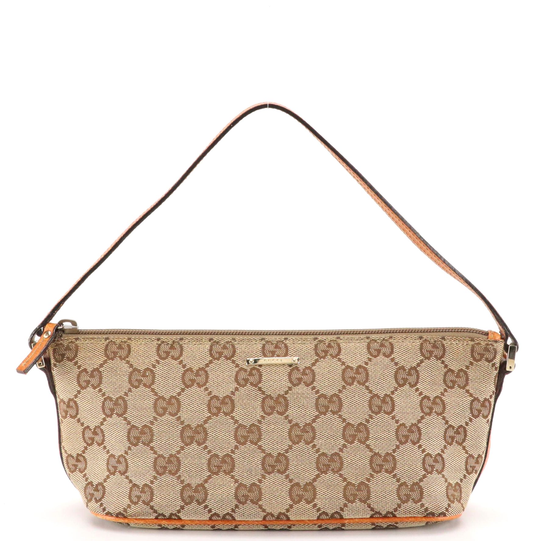 Gucci Boat Pochette in Monogram Canvas and Leather Trim