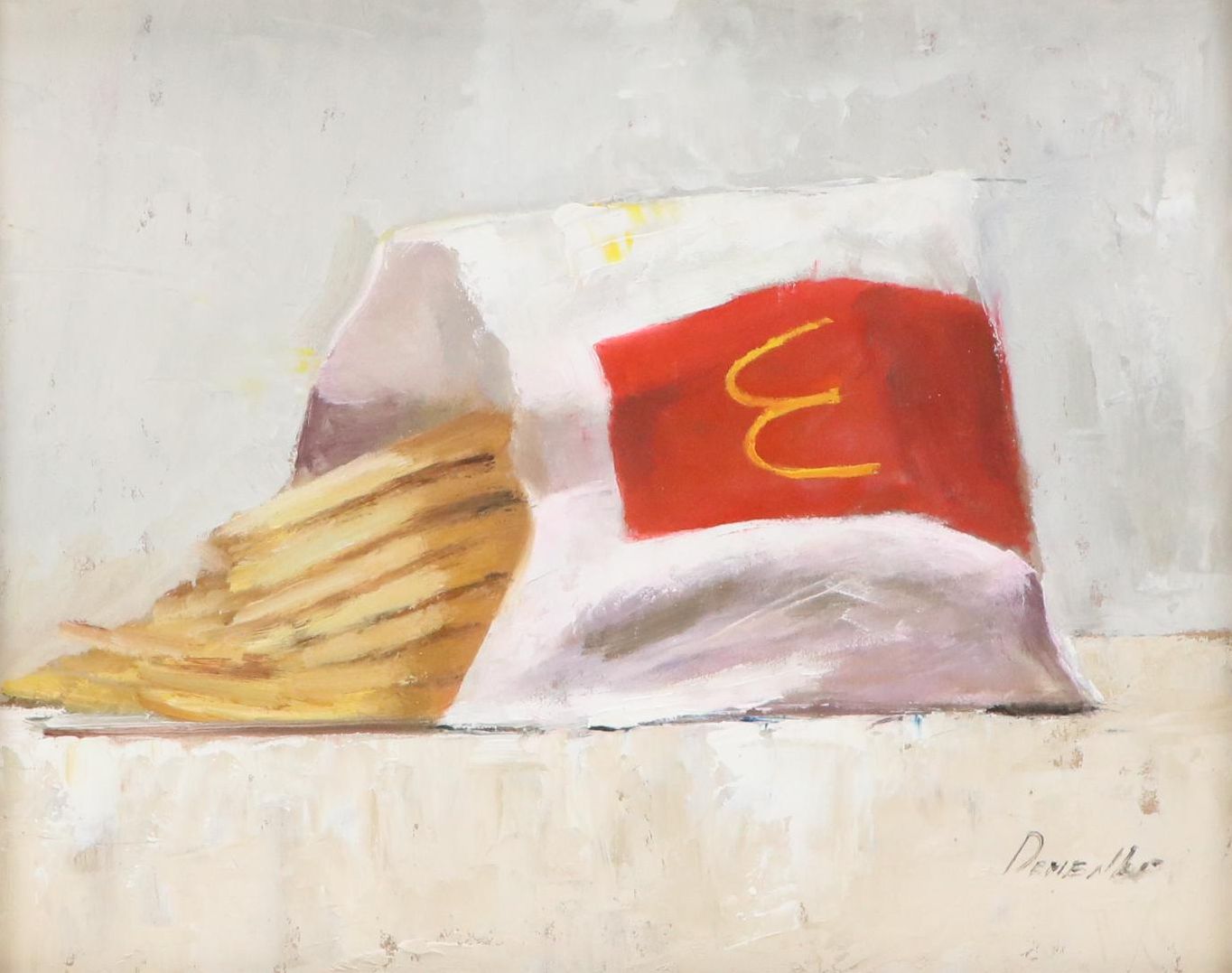 Natalia Demenko Still Life Oil Painting of McDonald's Fries, 21st Century