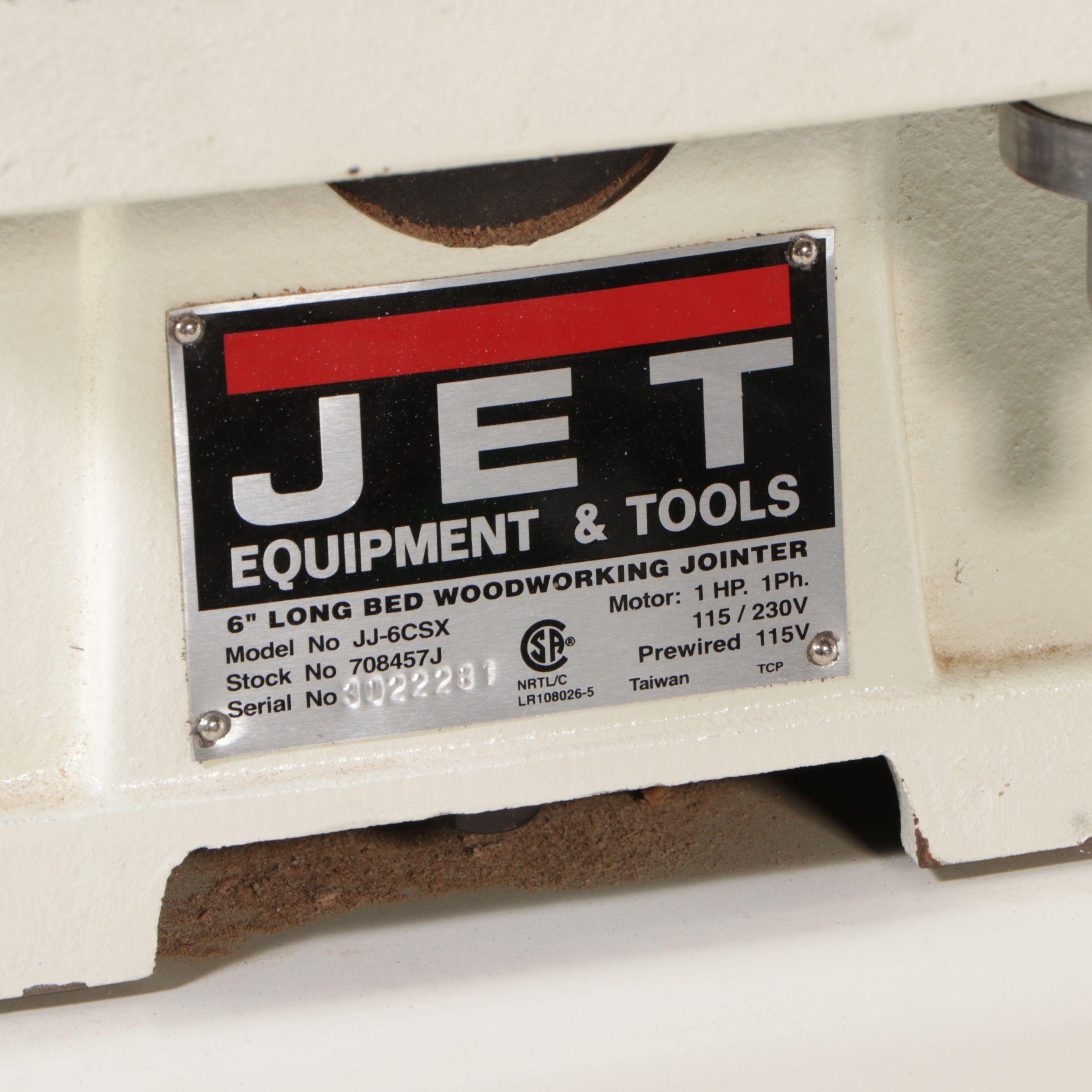 JET Long Bed 6" Woodworking Jointer with Hose for Dust Collector