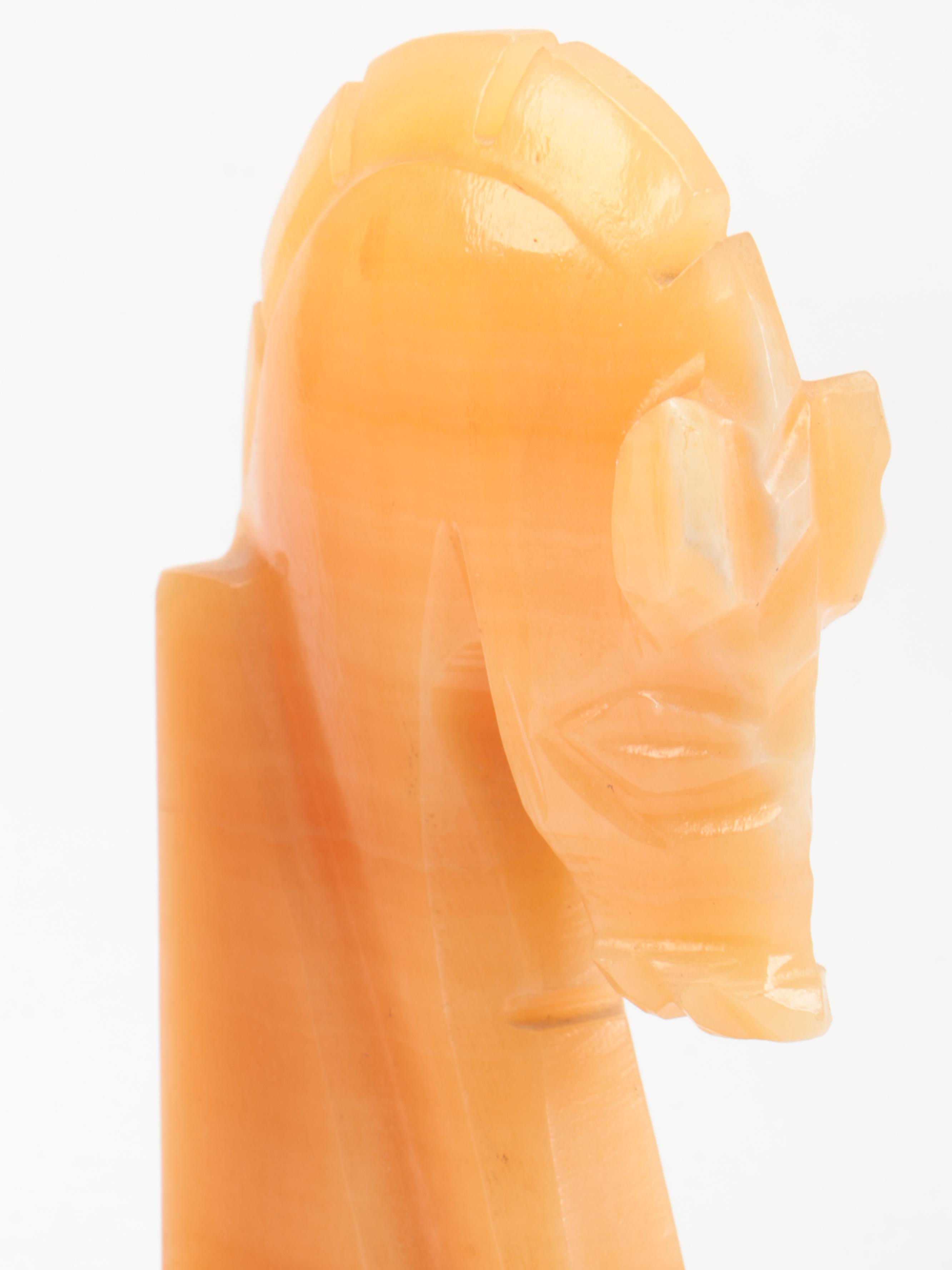 Horse Head Bookends with Calcite and Marble Chess Set