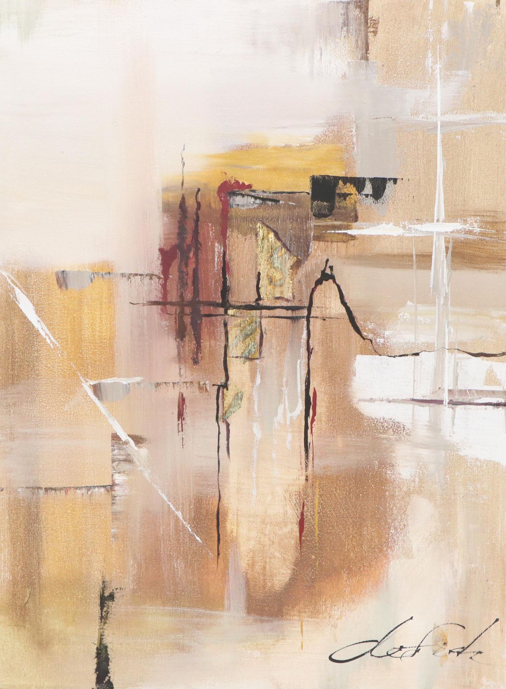 Abstract Mixed Media Painting, 21st Century