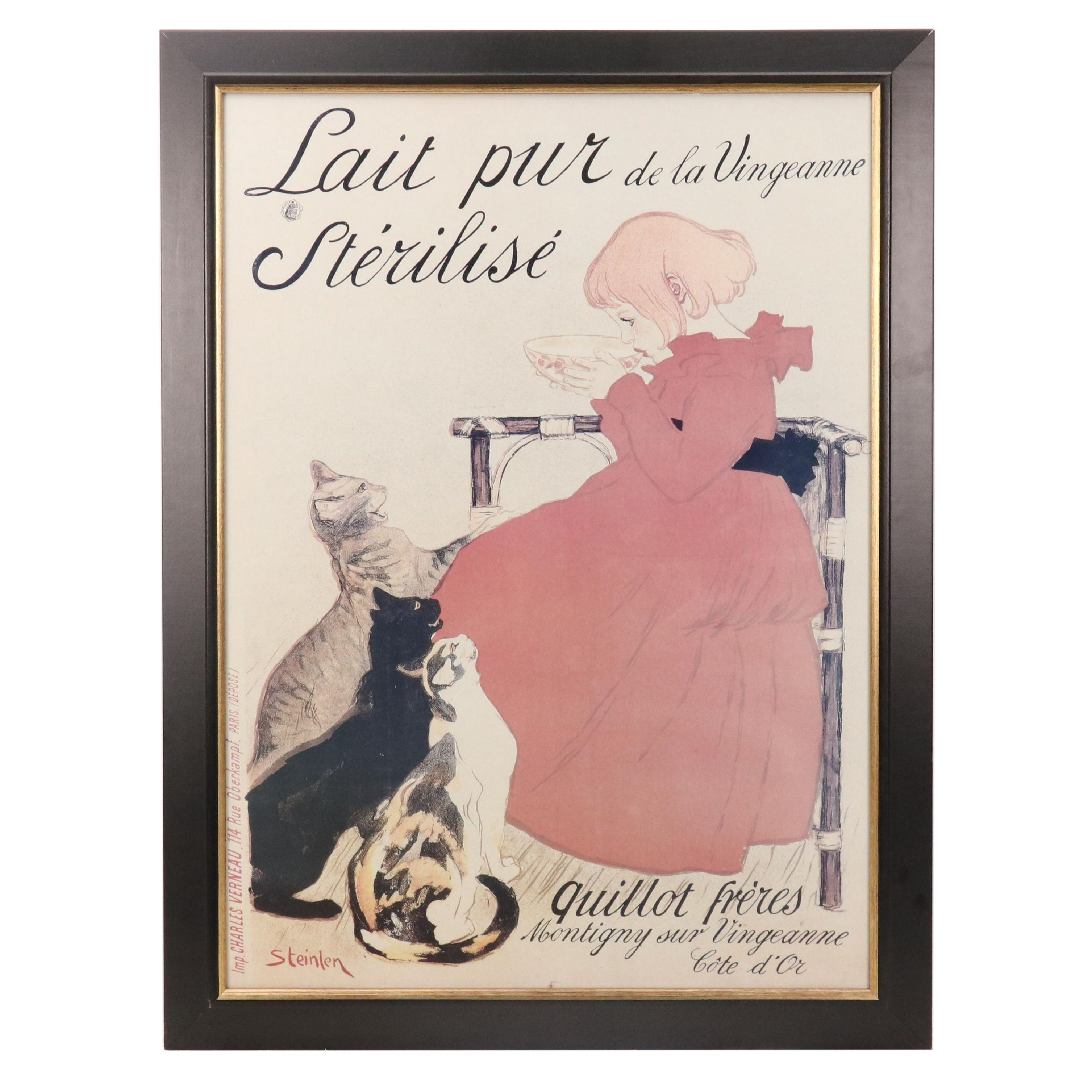 After Théophile Steinlen Offset Lithograph "Lait pur stérilisé de la Vingeanne"