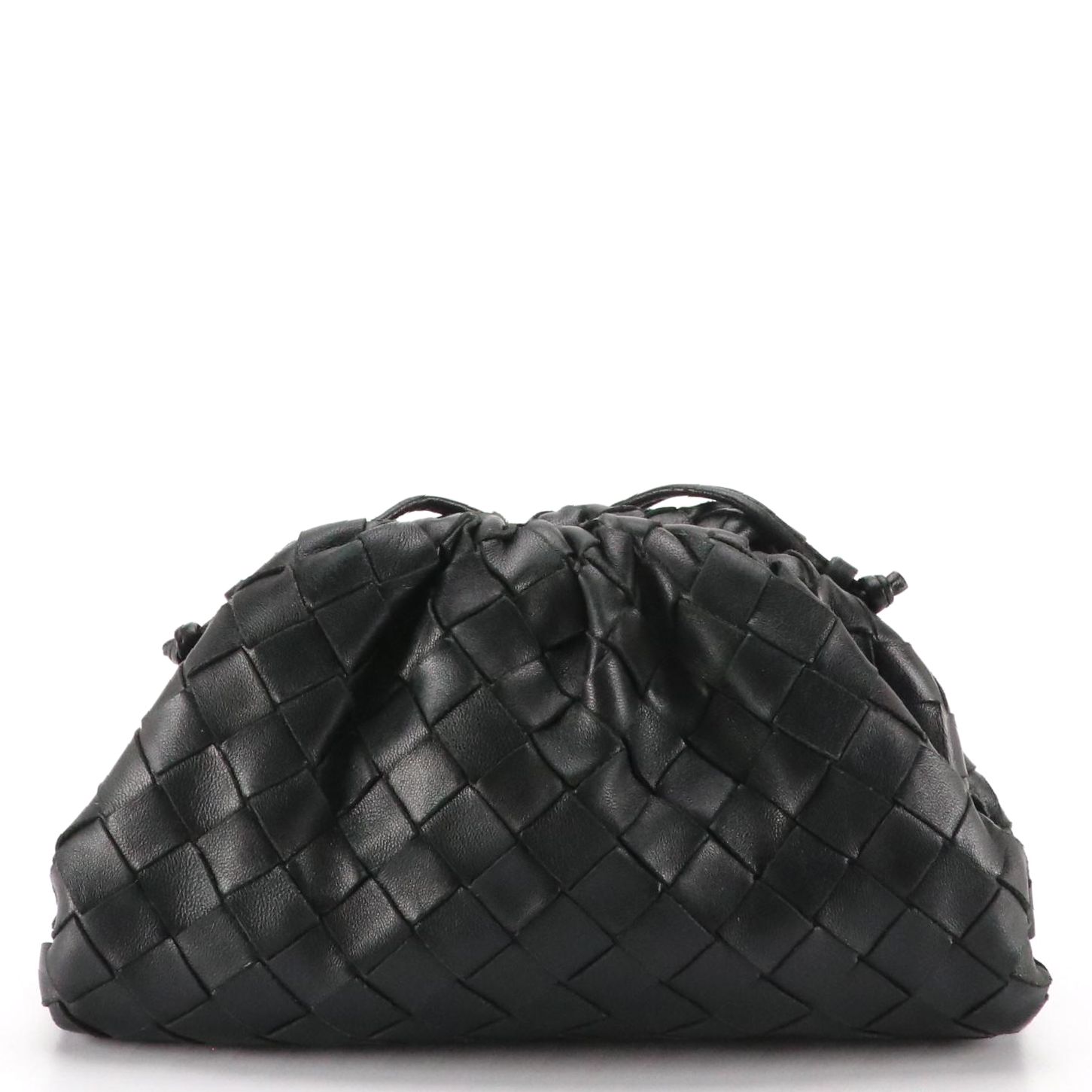 Bottega Veneta Mini Crossbody Pouch in Black Intrecciato Nappa Leather