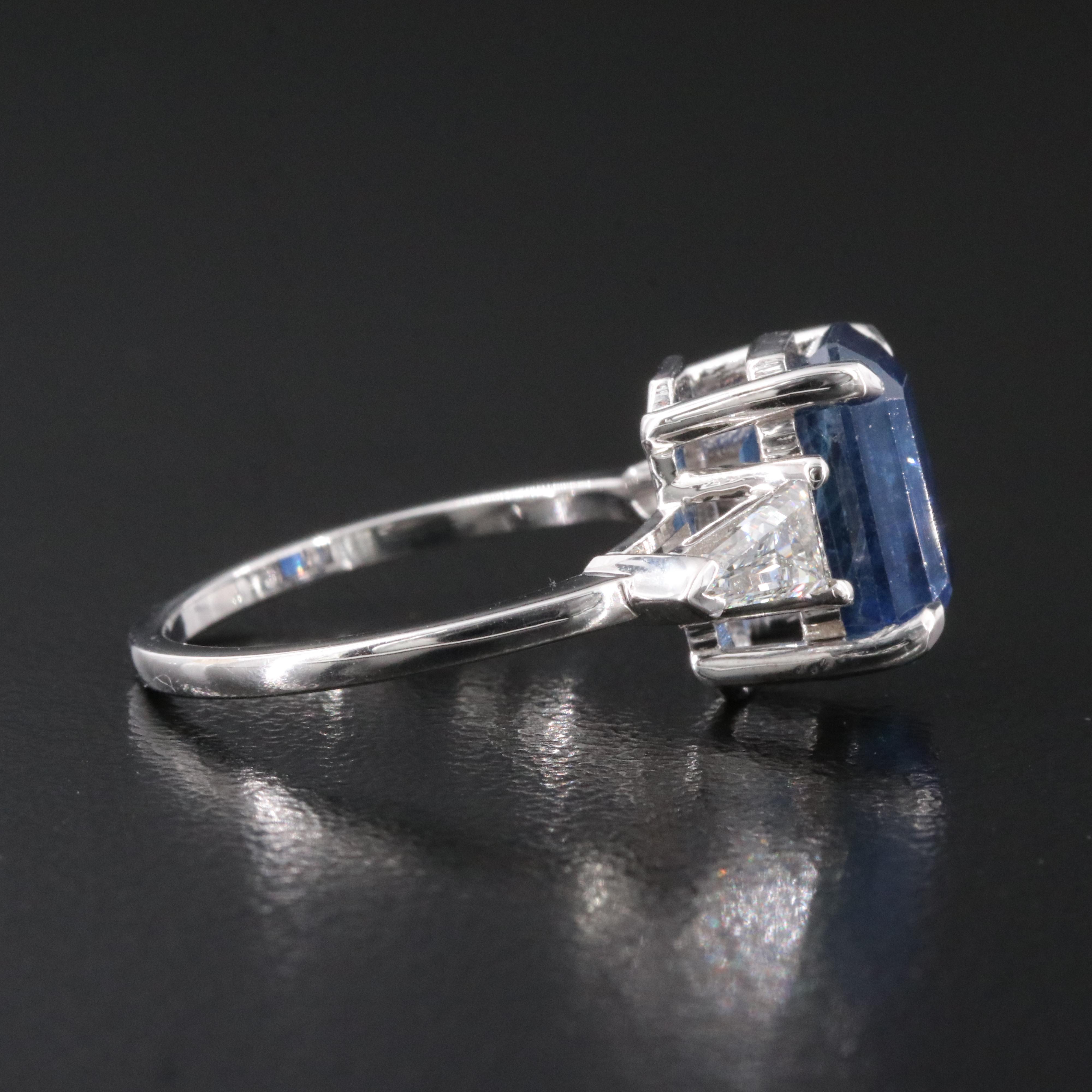 14K 3.82 CT Sapphire and Diamond Ring with GIA Report