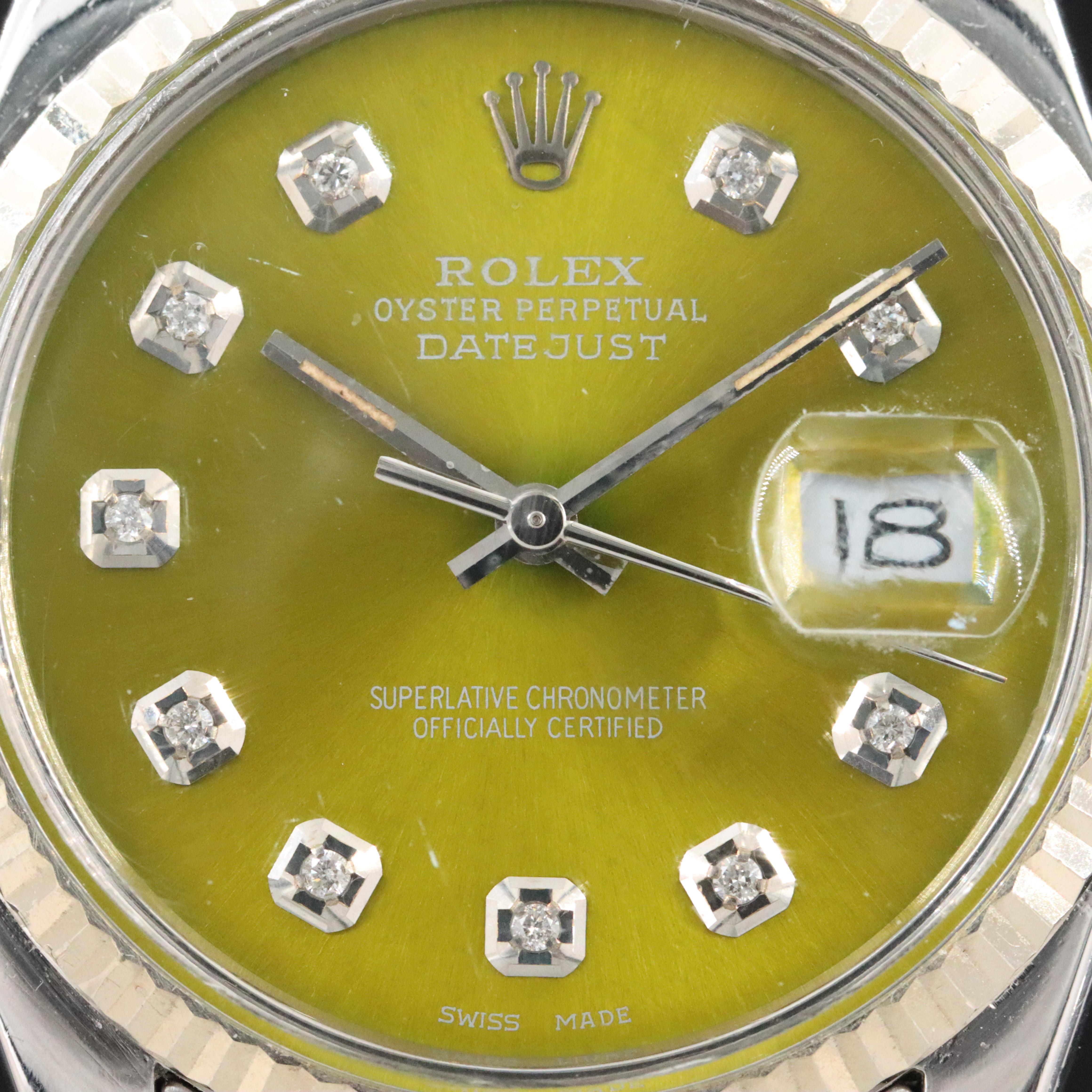 Rolex Datejust 16030 Custom Dial 36mm Steel Automatic Watch c. 1985