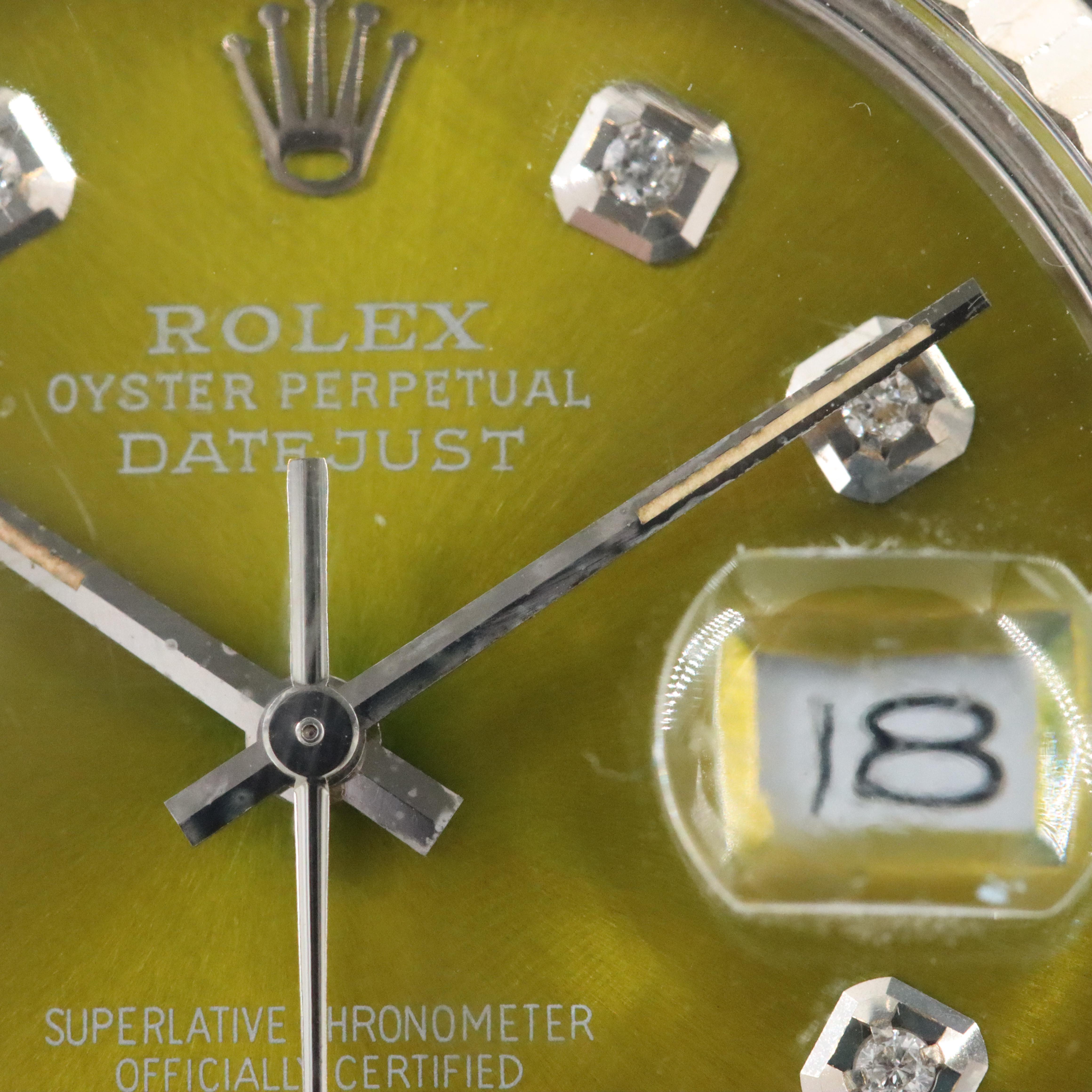 Rolex Datejust 16030 Custom Dial 36mm Steel Automatic Watch c. 1985