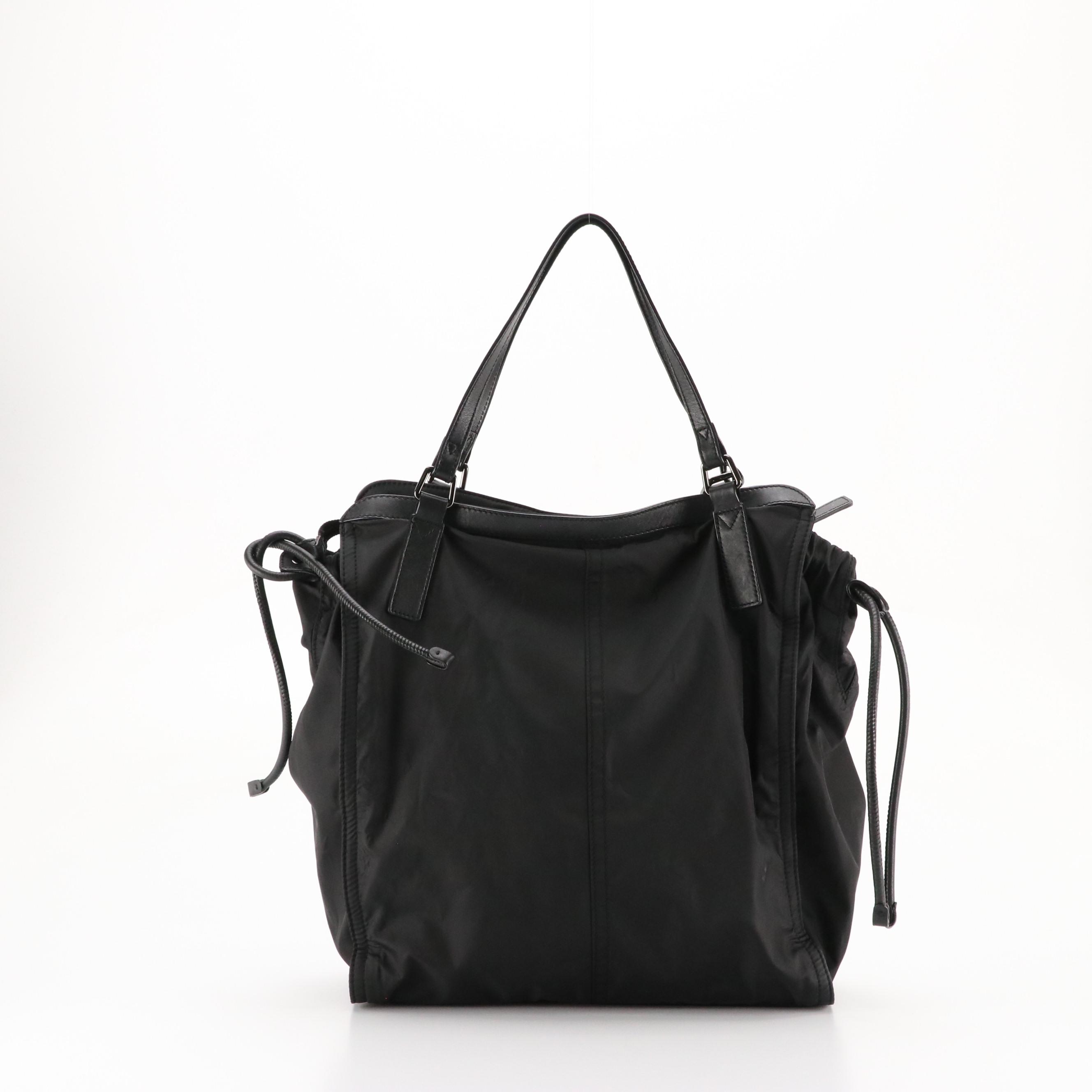 Burberry Black Nylon and Leather Shoulder Tote