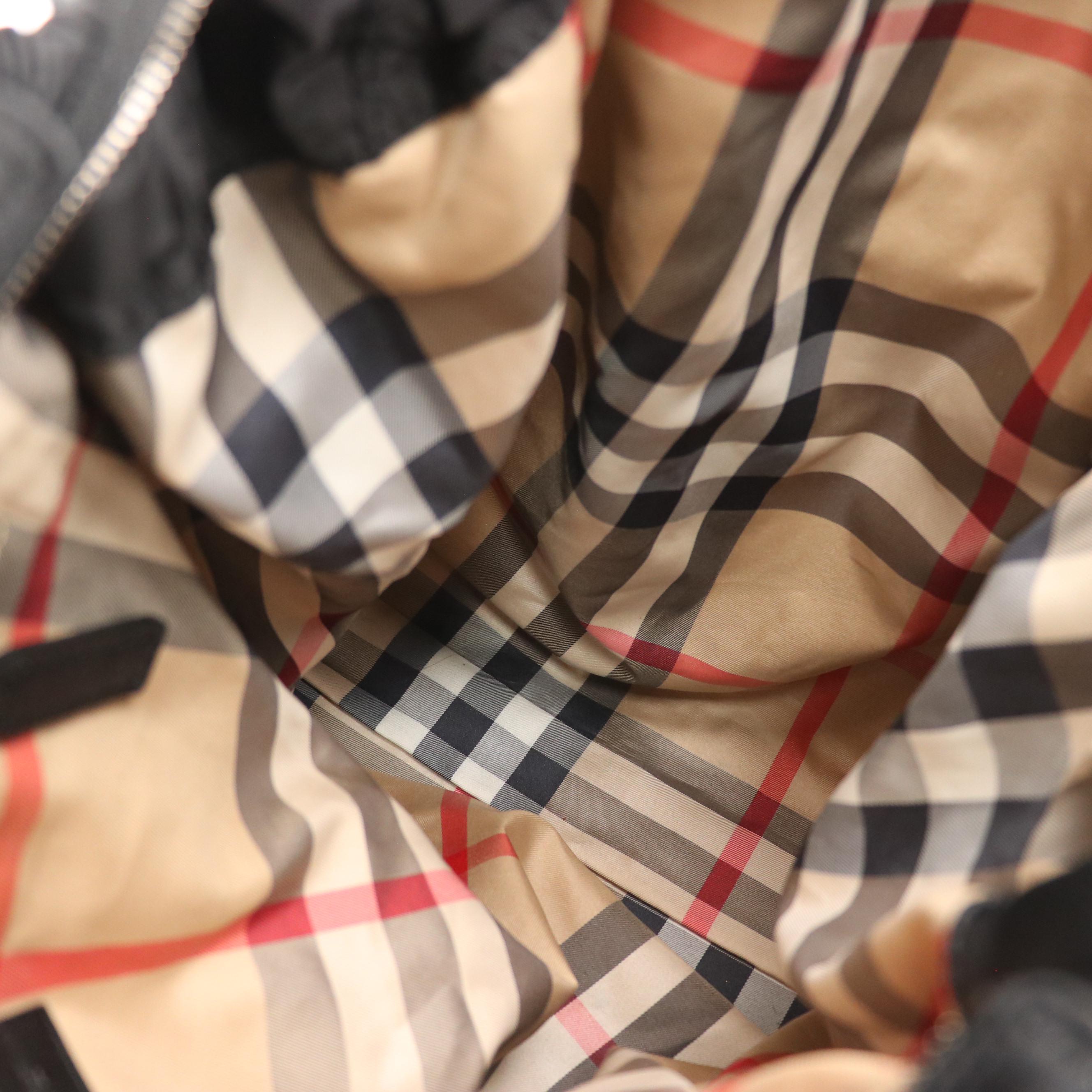 Burberry Black Nylon and Leather Shoulder Tote