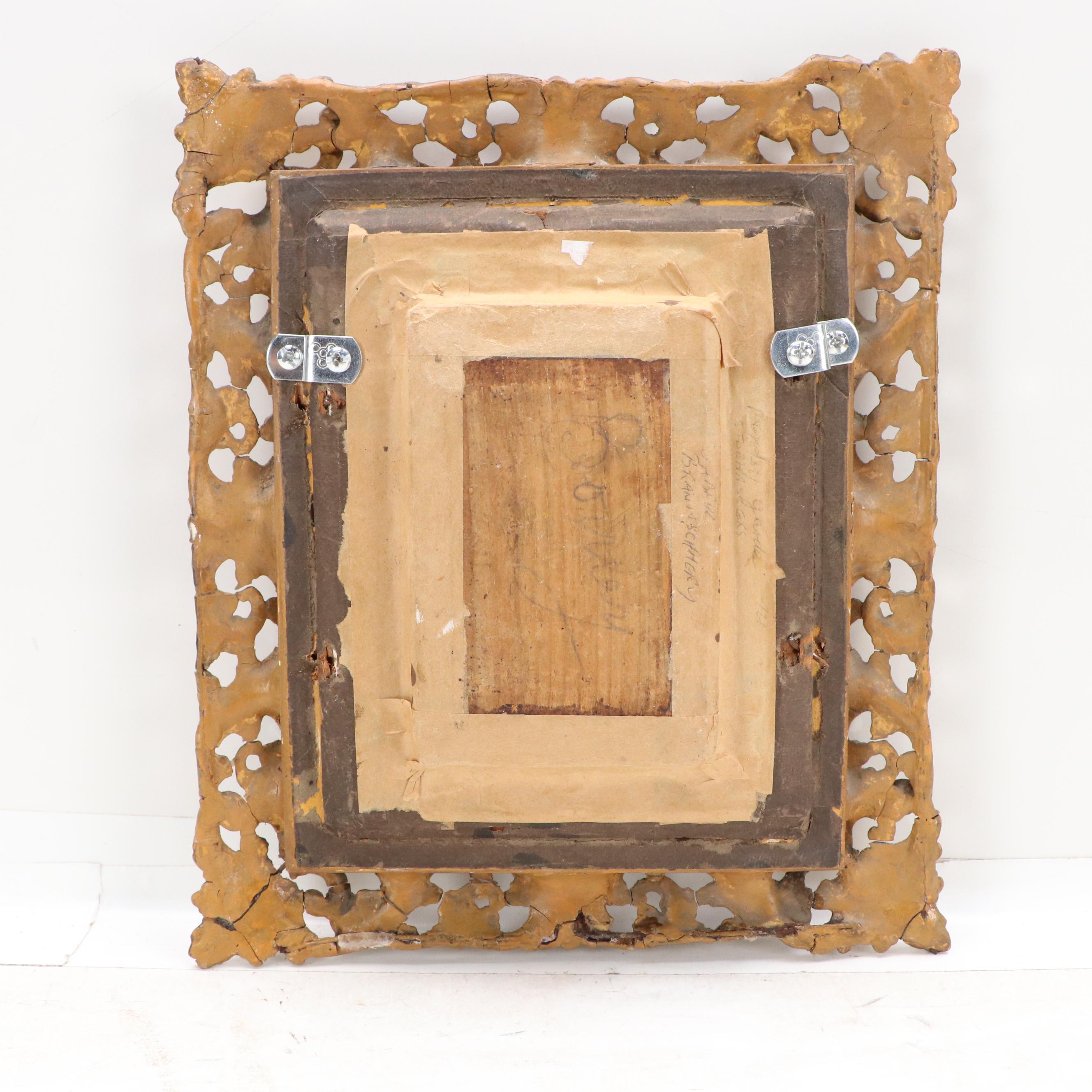 Genre Oil Painting of Two Women Looking at Document, 19th Century