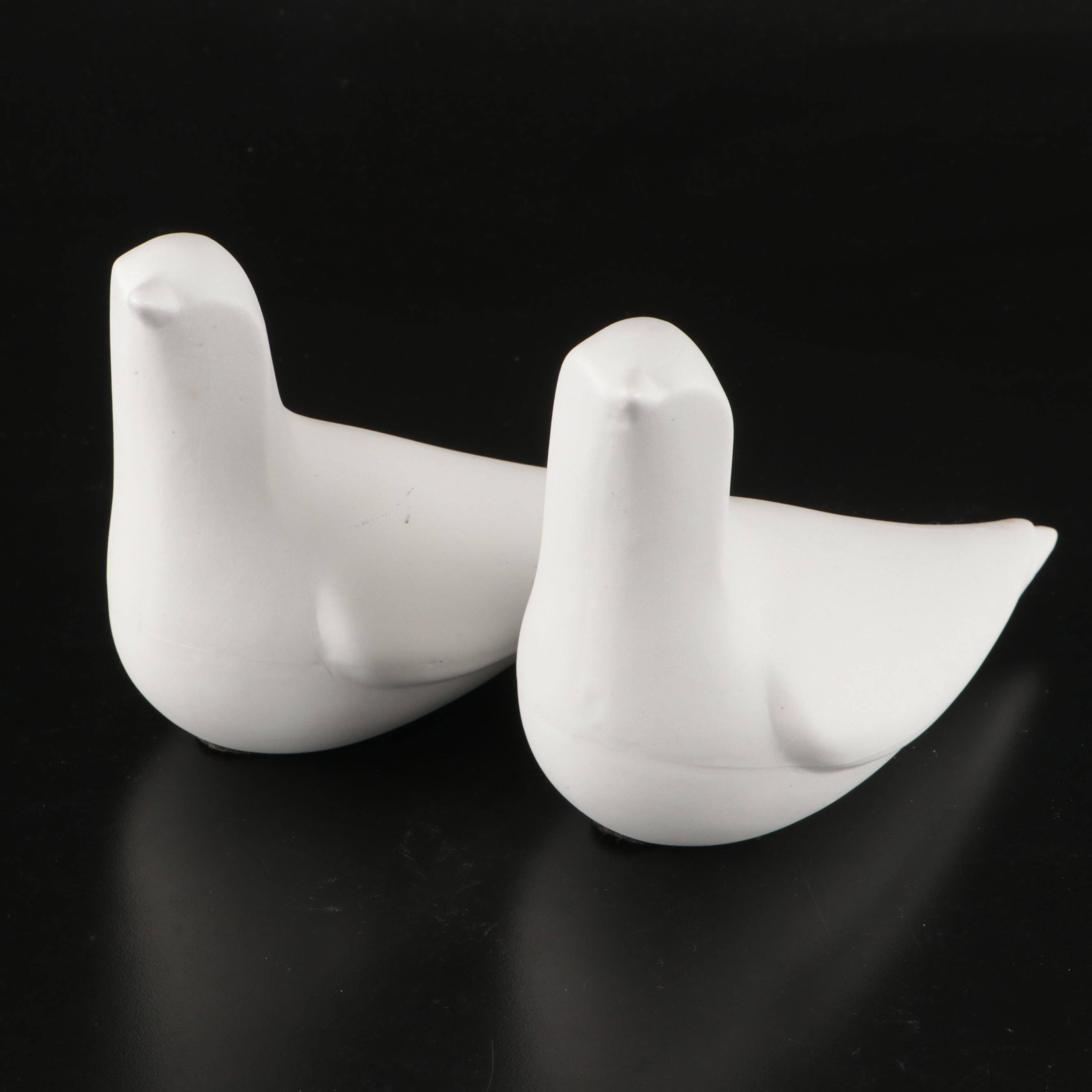 Mercury Glass Bottles with Acrylic & Fossil Coral Stopper, Ceramic Bird Figures