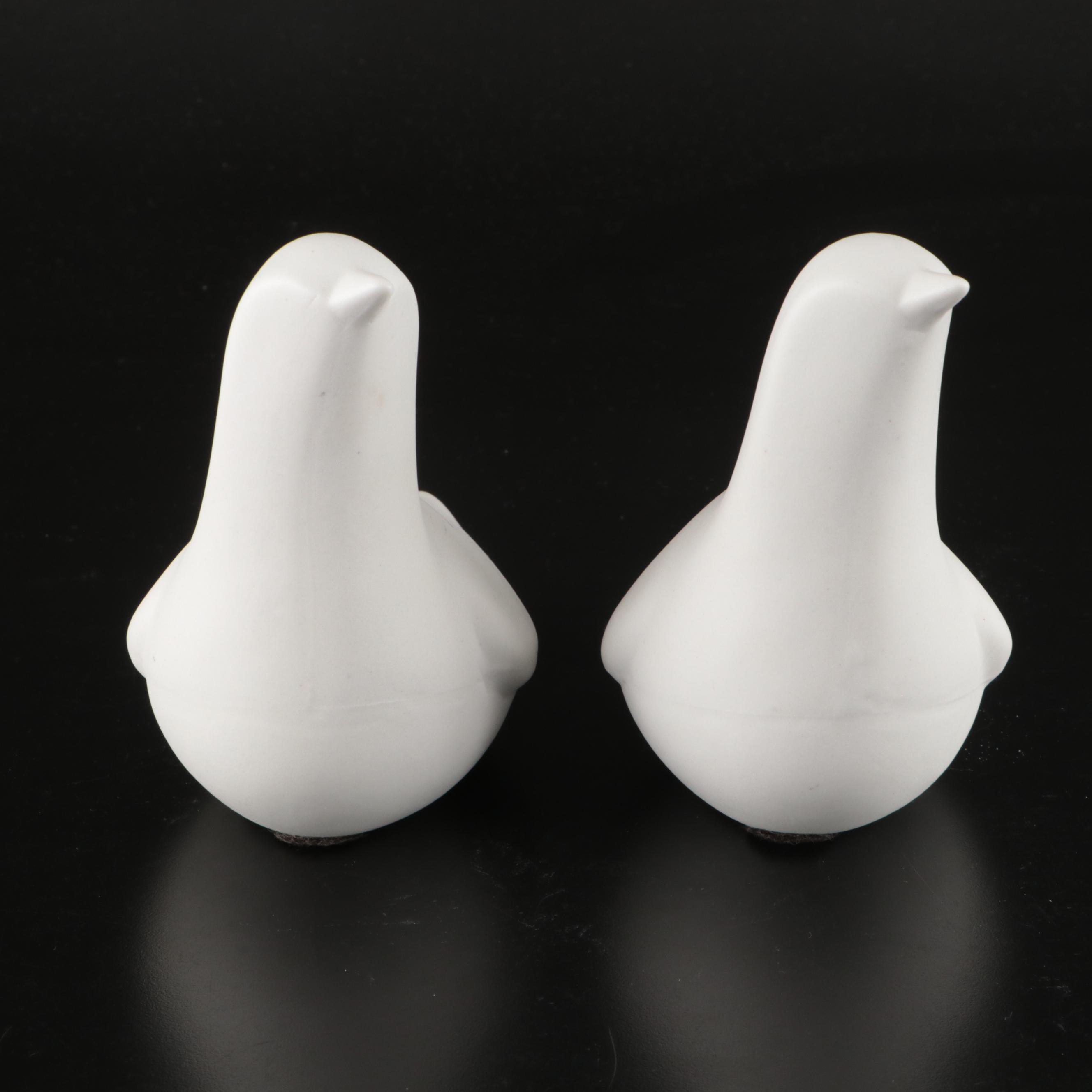 Mercury Glass Bottles with Acrylic & Fossil Coral Stopper, Ceramic Bird Figures