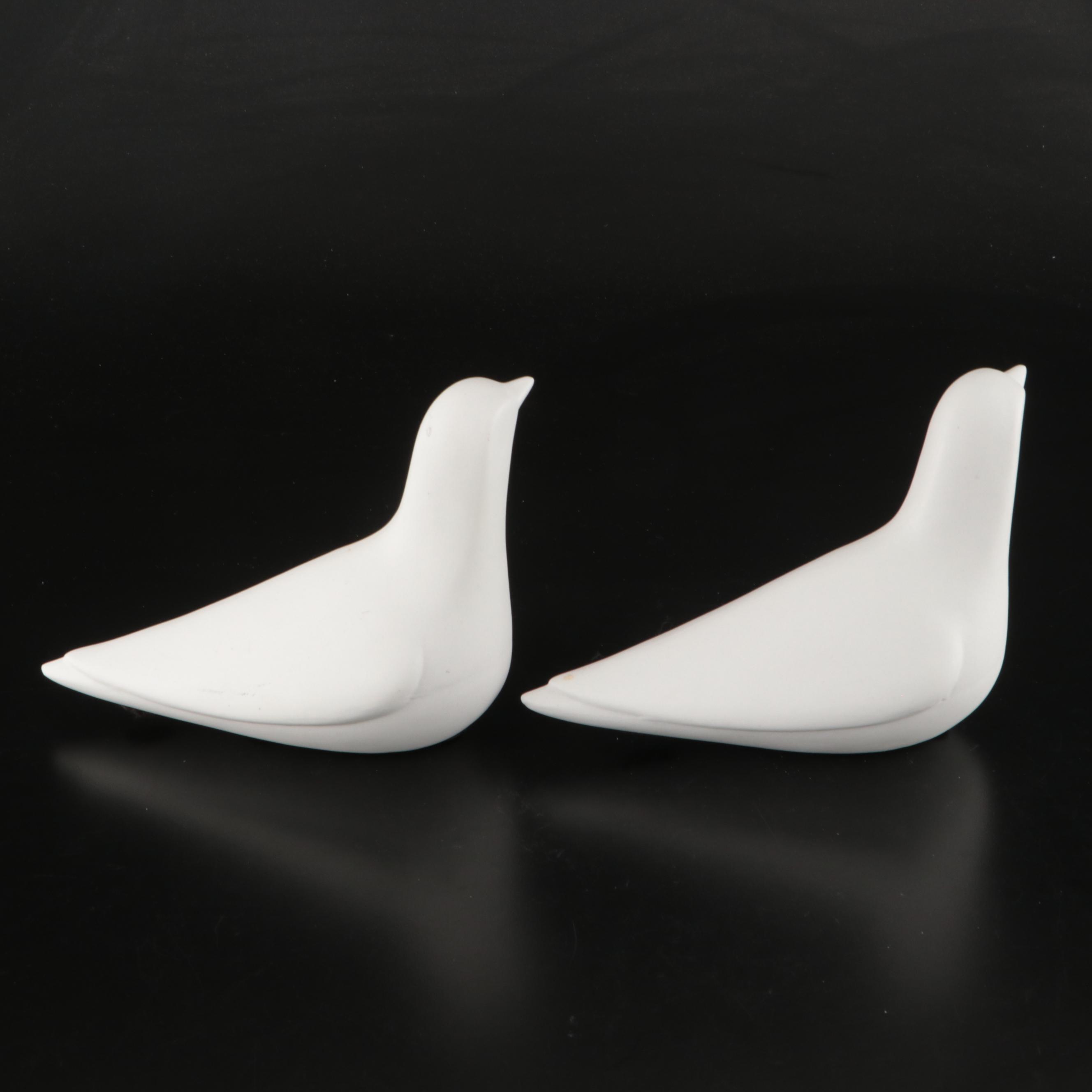 Mercury Glass Bottles with Acrylic & Fossil Coral Stopper, Ceramic Bird Figures