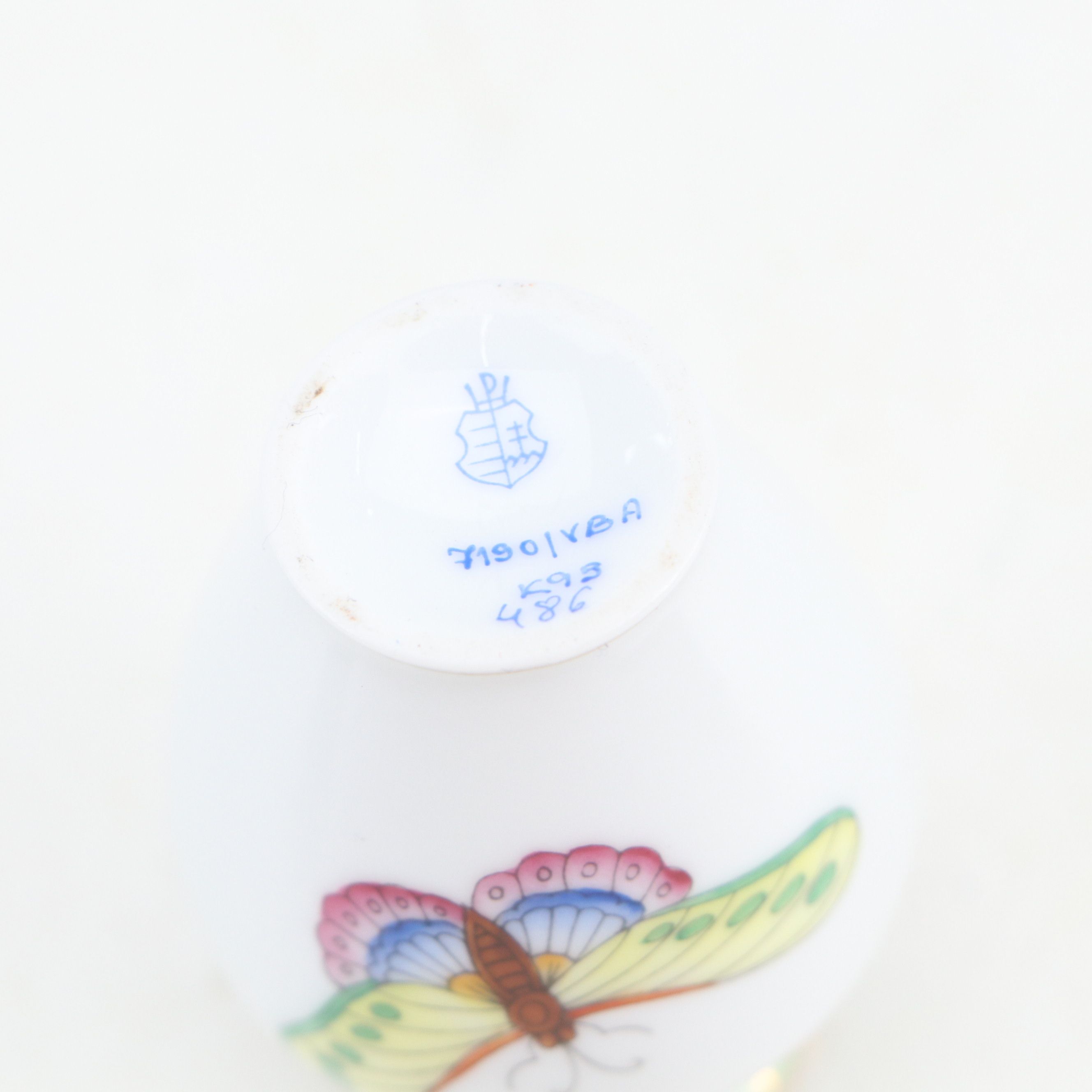 Herend Porcelain Butterfly Bud Vase with Boxes