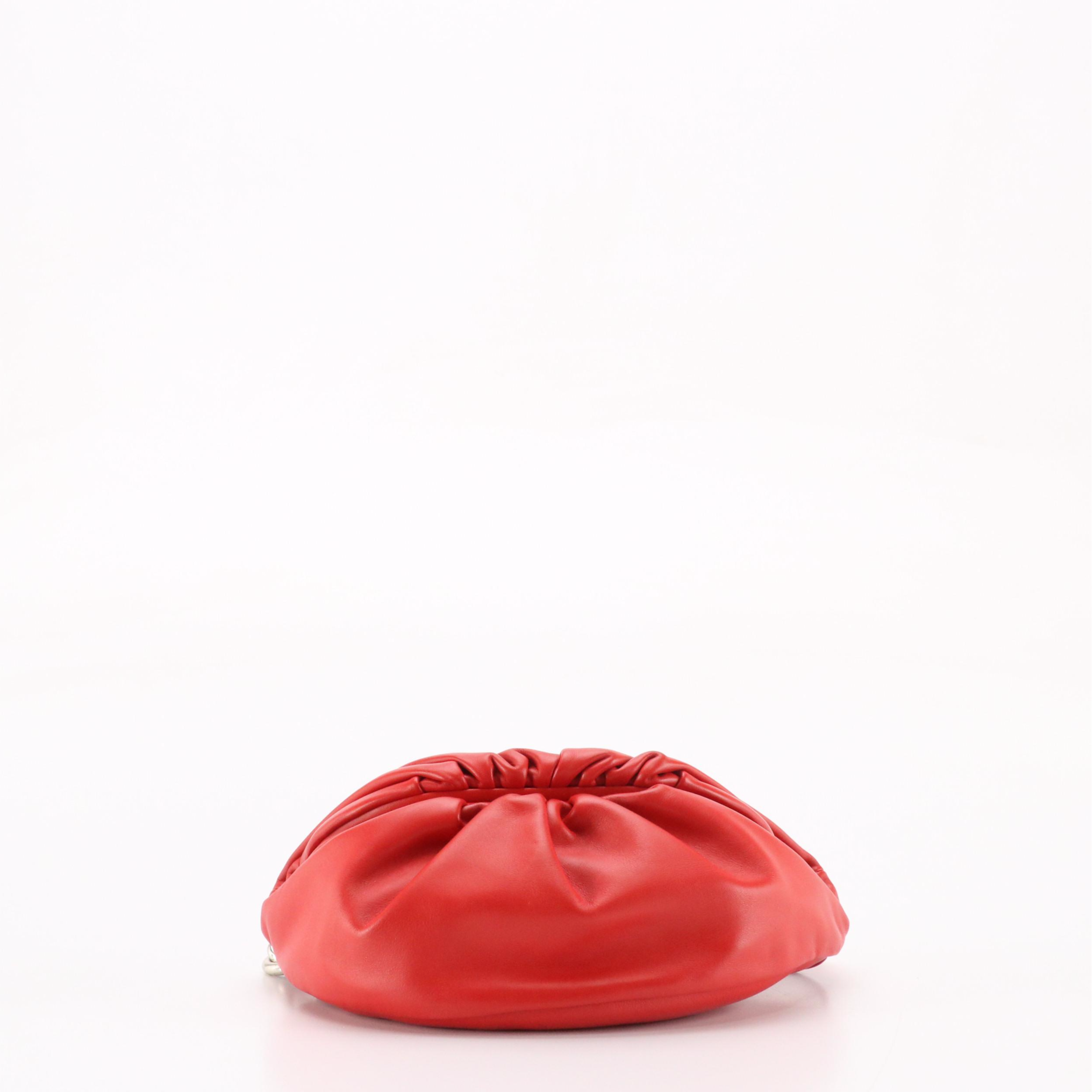 Bottega Veneta The Pouch Belt/Sling Bag in Cherry Red Calfskin Leather