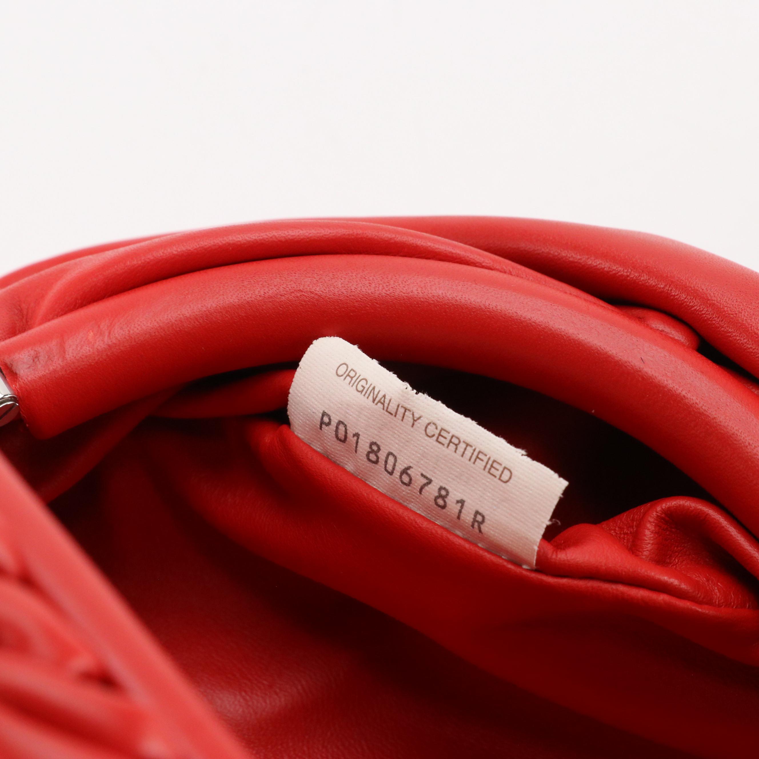 Bottega Veneta The Pouch Belt/Sling Bag in Cherry Red Calfskin Leather