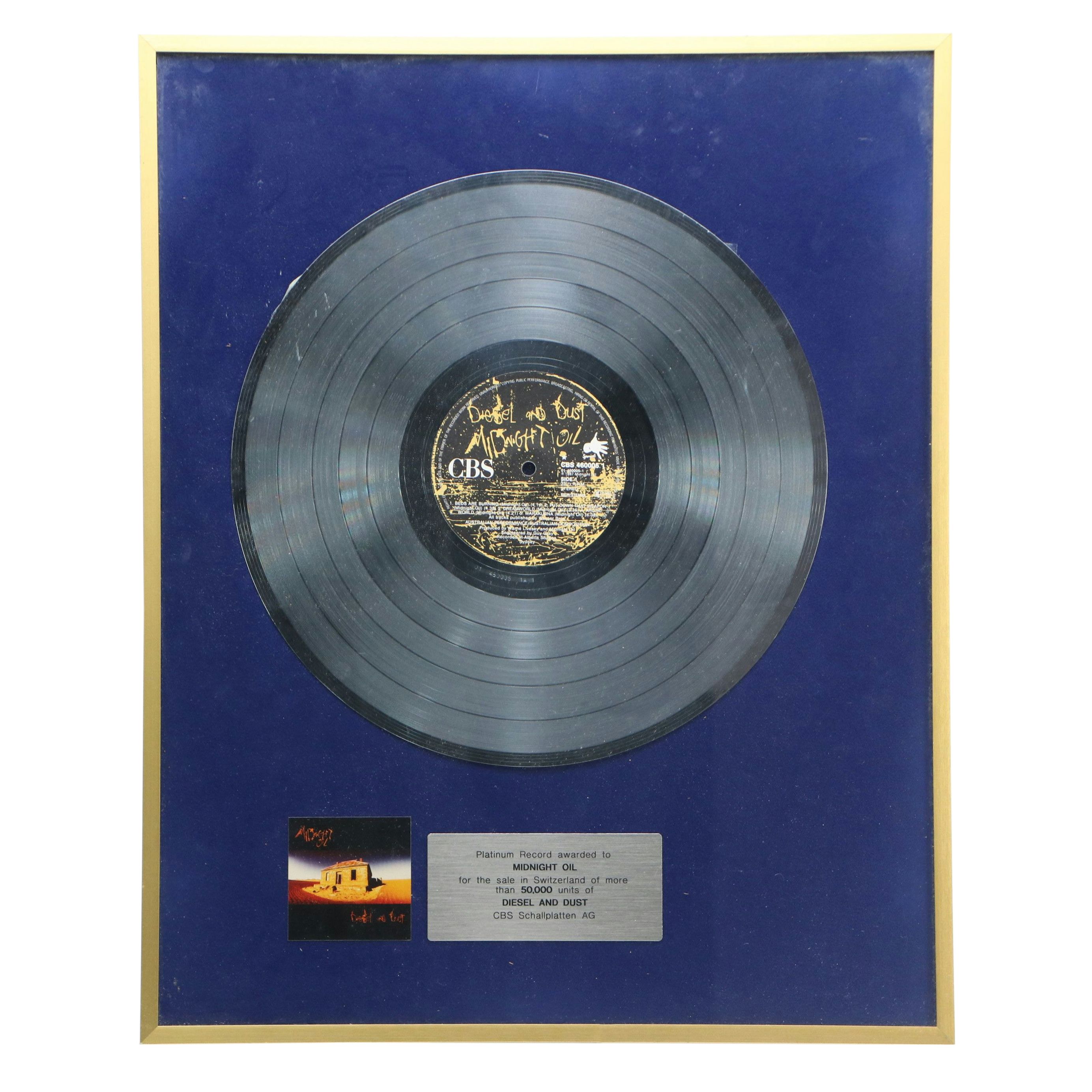 Midnight Oil "Diesel and Dust" Platinum Record Award