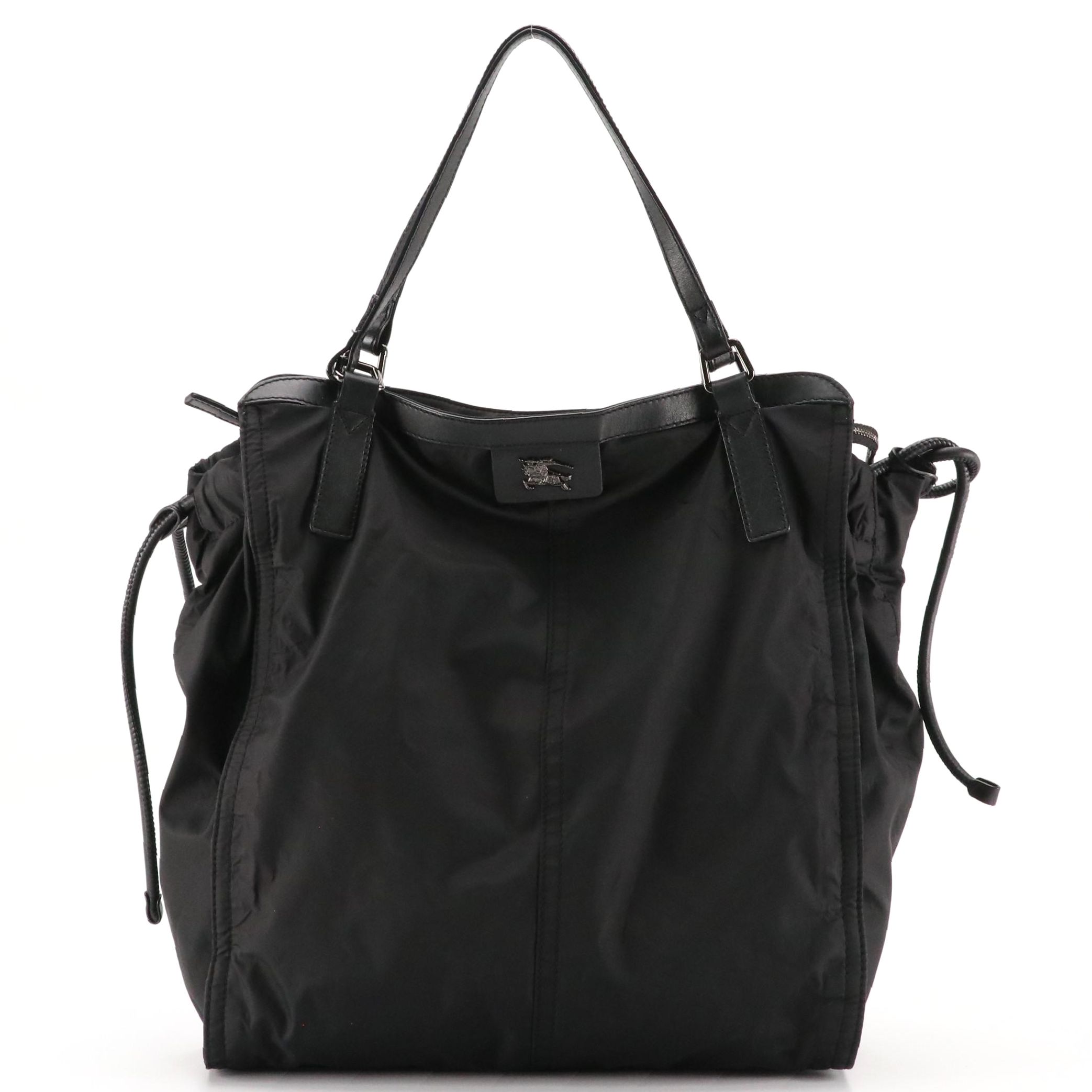 Burberry Black Nylon and Leather Shoulder Tote