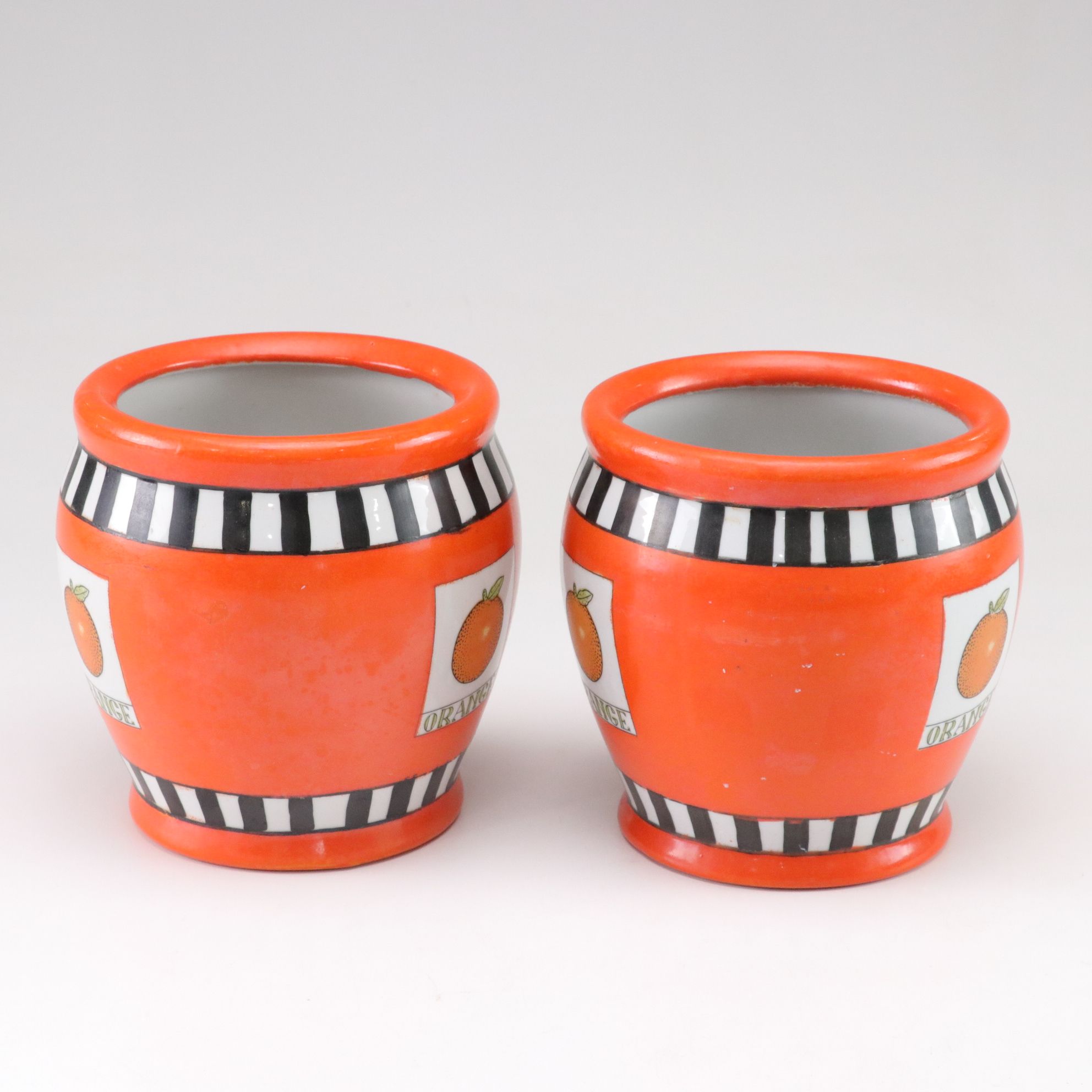 Anthropologie Pineapple Butter Dish with Orange Planters & Gilt Polka Dot Teapot