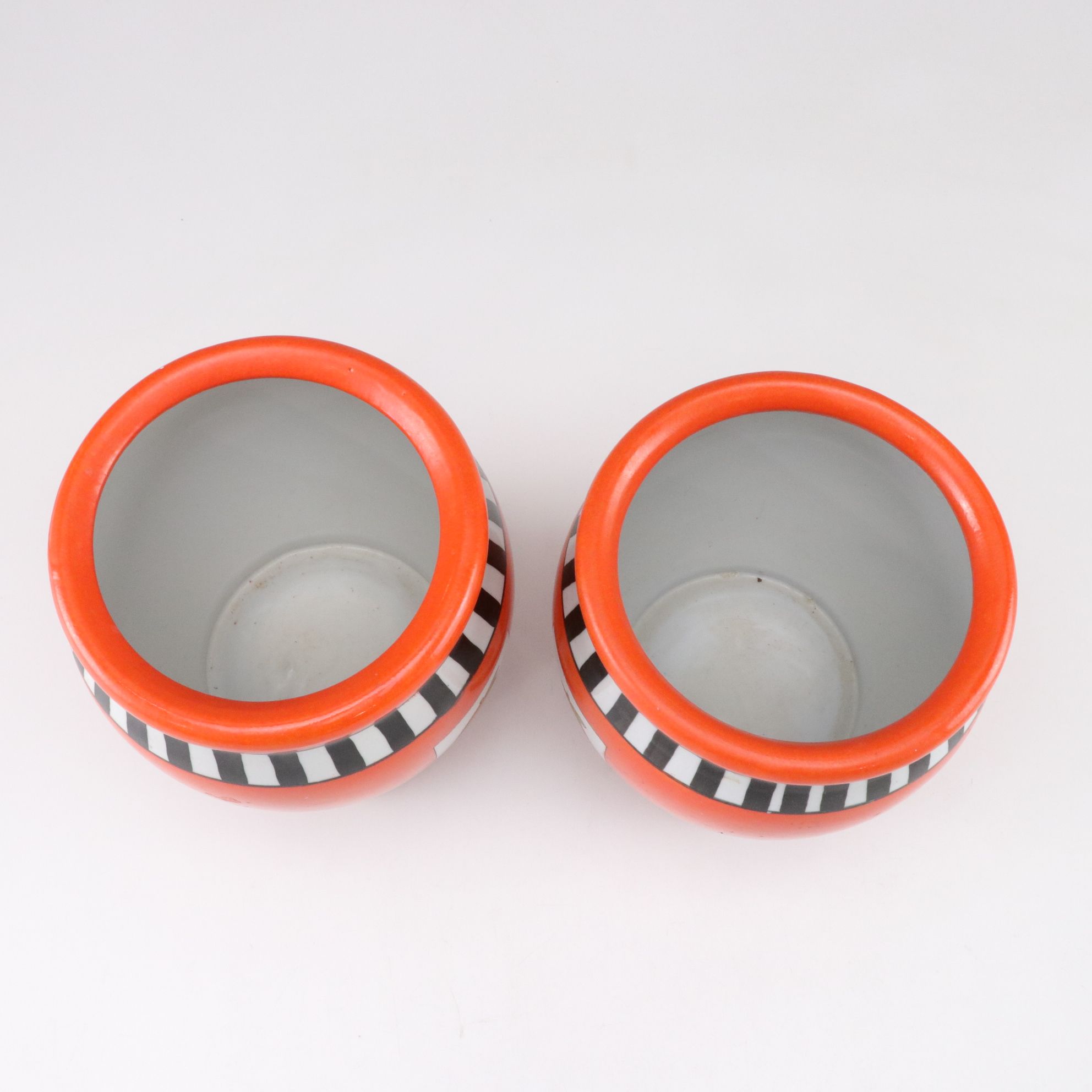 Anthropologie Pineapple Butter Dish with Orange Planters & Gilt Polka Dot Teapot