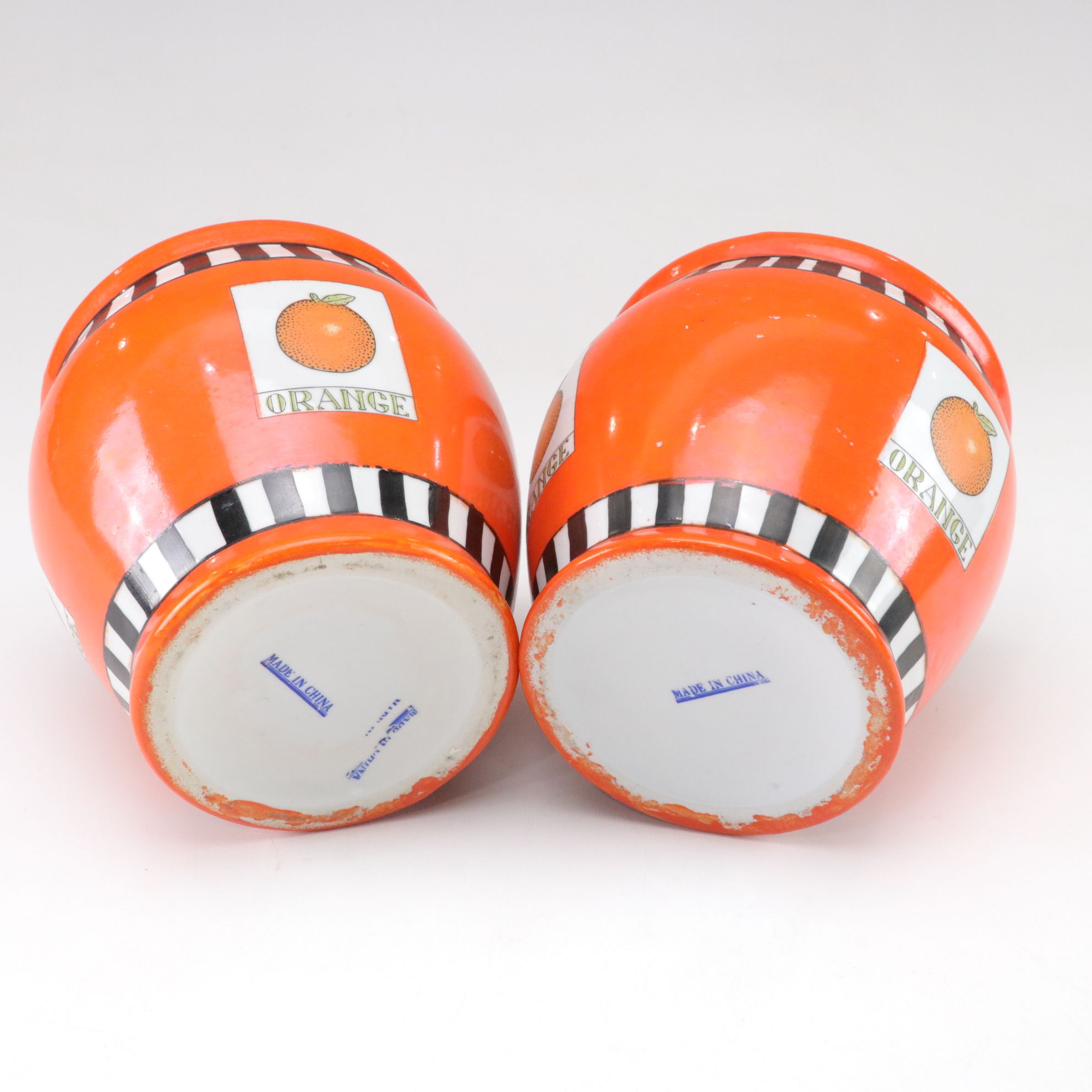 Anthropologie Pineapple Butter Dish with Orange Planters & Gilt Polka Dot Teapot