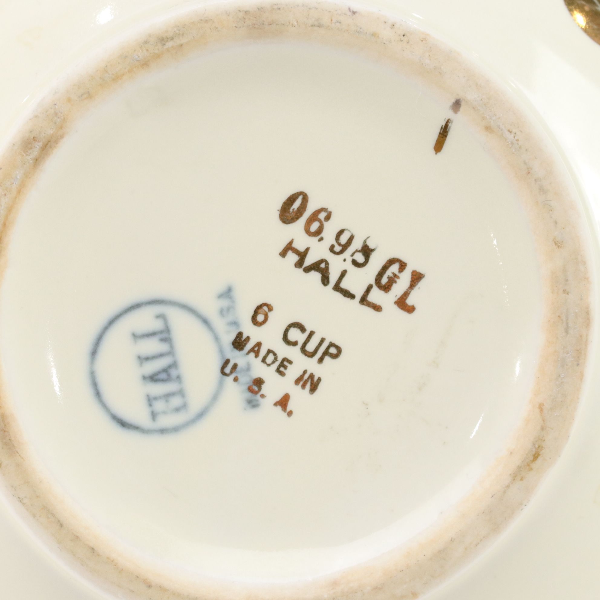 Anthropologie Pineapple Butter Dish with Orange Planters & Gilt Polka Dot Teapot